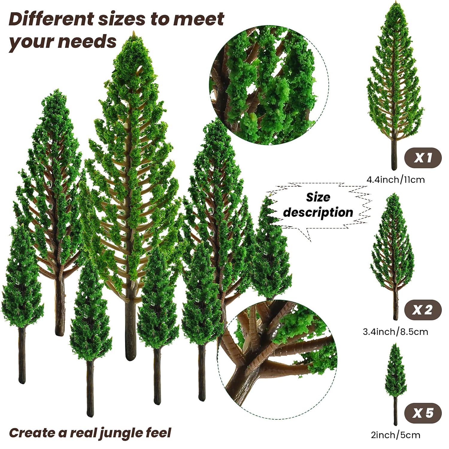 18 Pcs Forest Animals Figurines Woodland Animals Toys Model Trees Kit Miniature Plastic Animals Toys Realistic Wild Forest Animals for Cake Toppers Birthday Party Favor(Forest Animals)