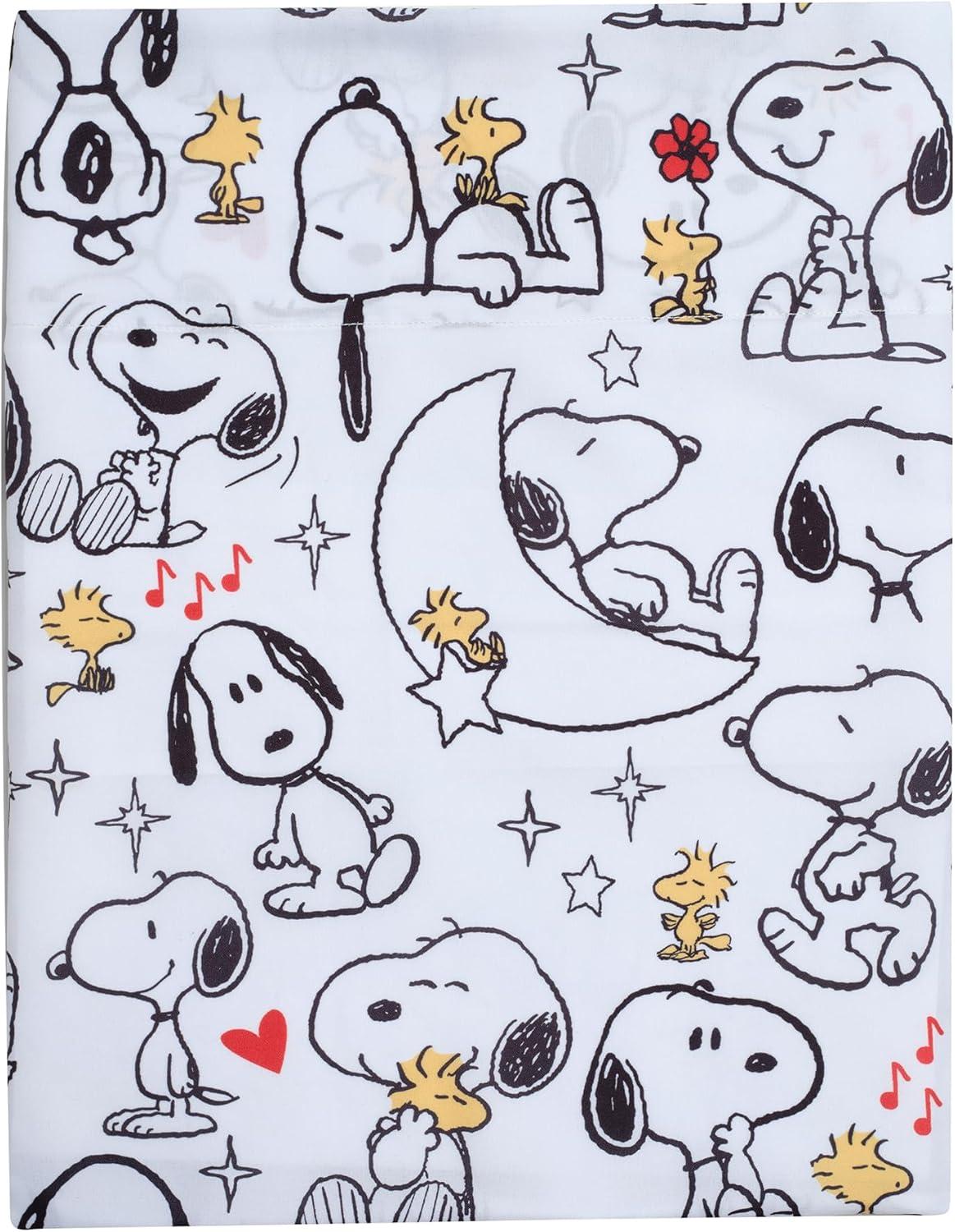 Lambs & Ivy 4pc Snoopy Love Toddler Bedding Set - Gray/Red/White