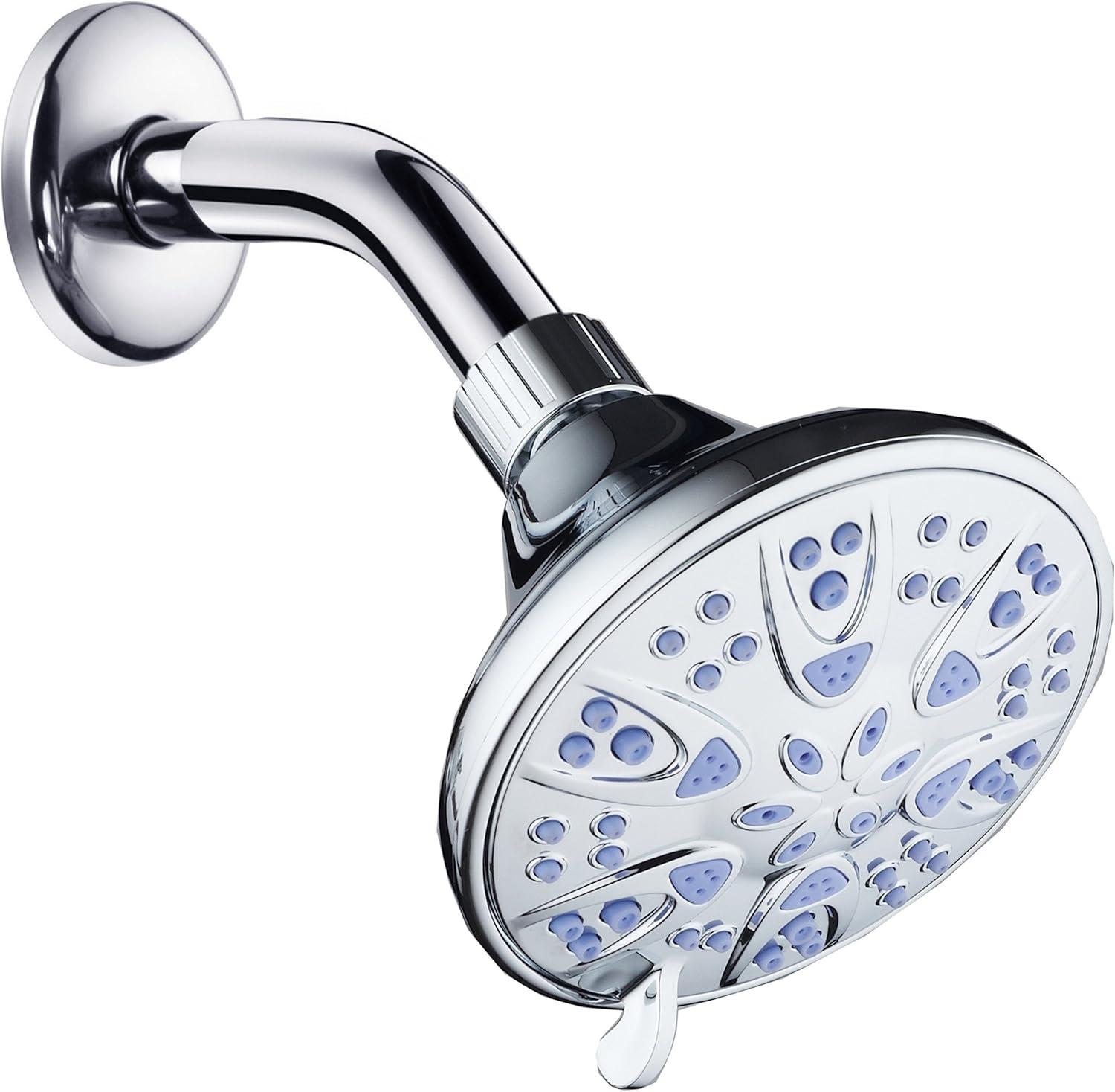 Chrome Antimicrobial 6-Setting High-Pressure Shower Head