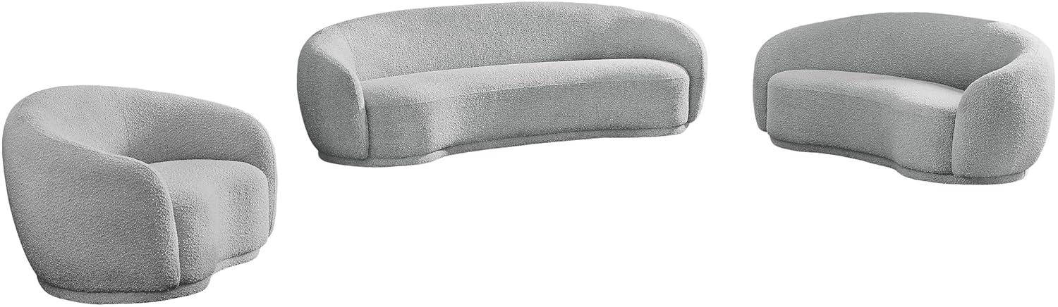 Meridian Furniture Hyde Grey Boucle Fabric Sofa