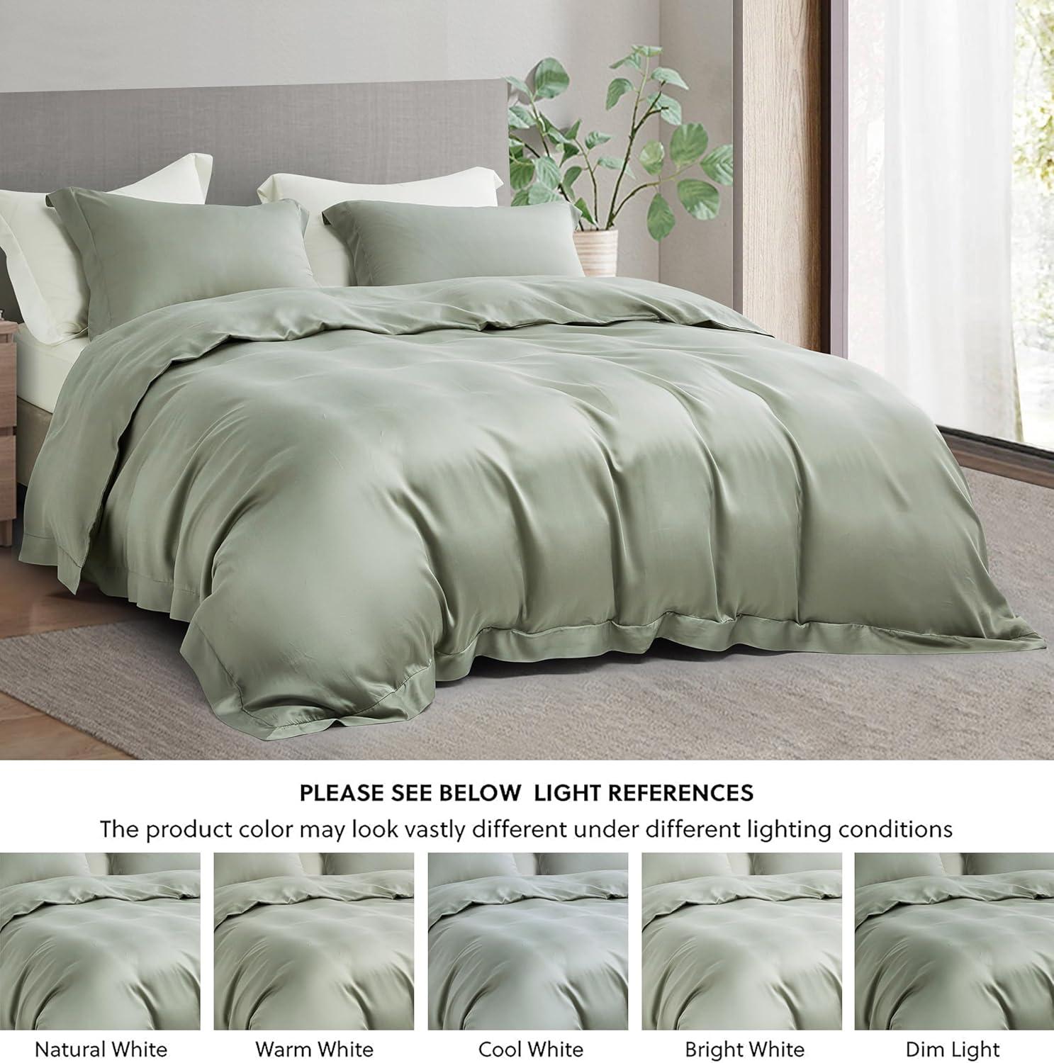 Tencel Lyocell Bedding Collection Silky Cooling Tencel Sateen Duvet Cover Set