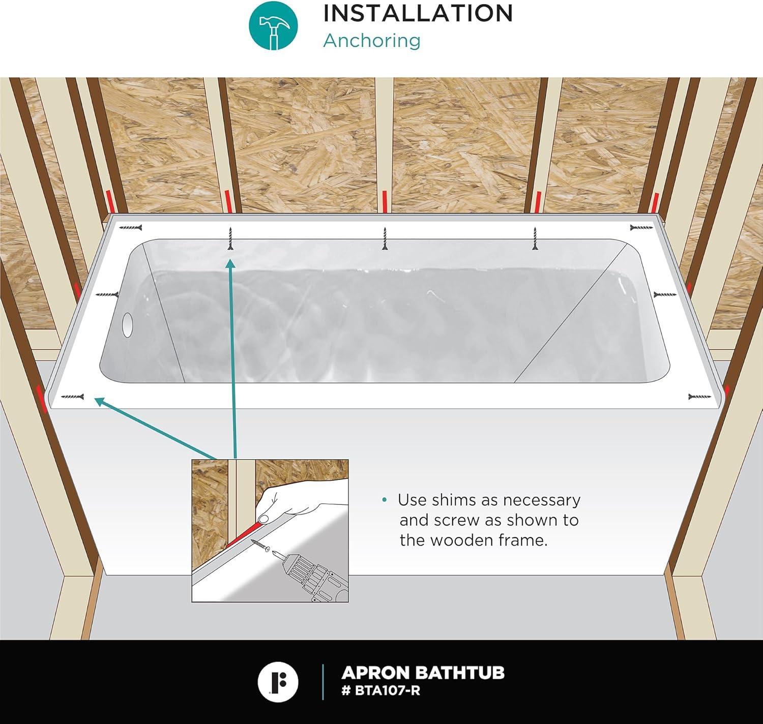 Apron Soaking Acrylic Bathtub