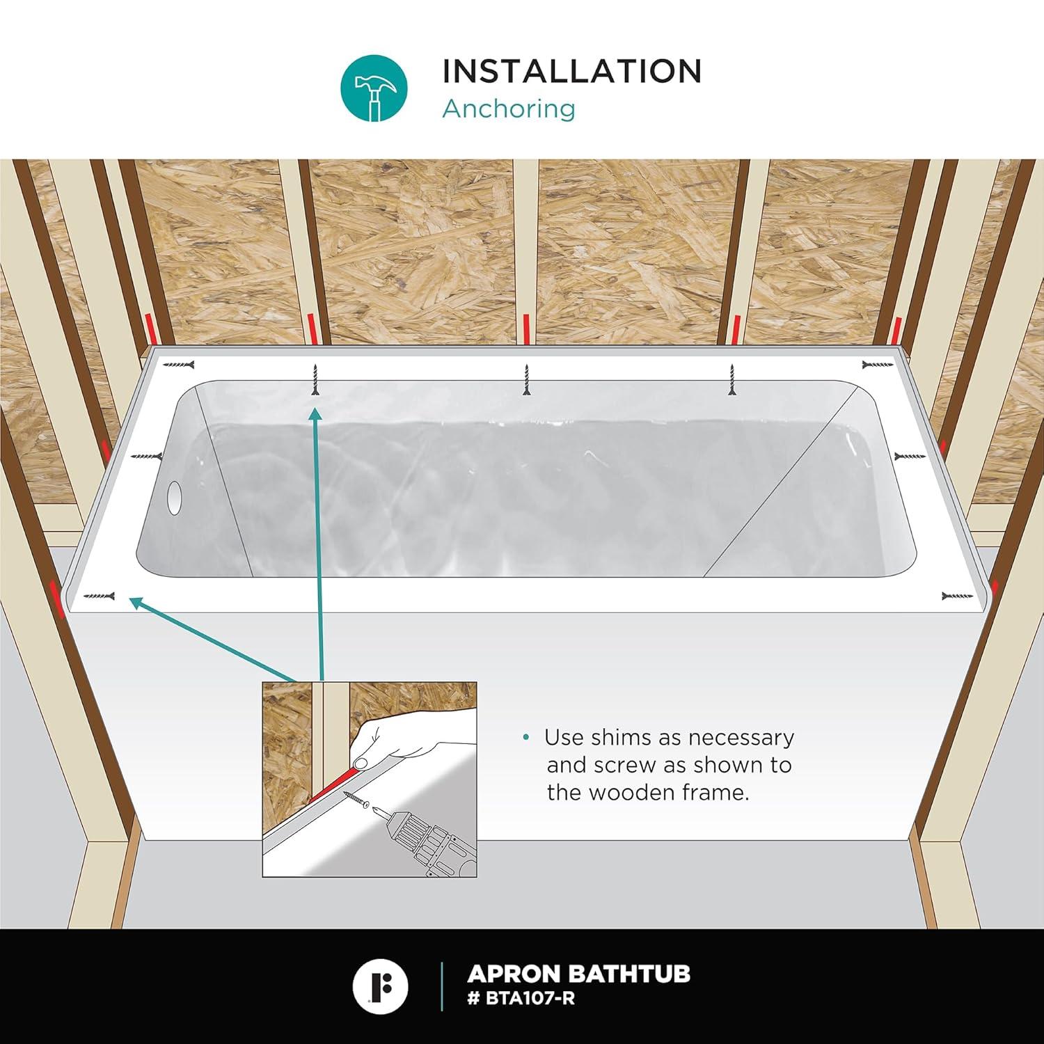 Apron Soaking Acrylic Bathtub