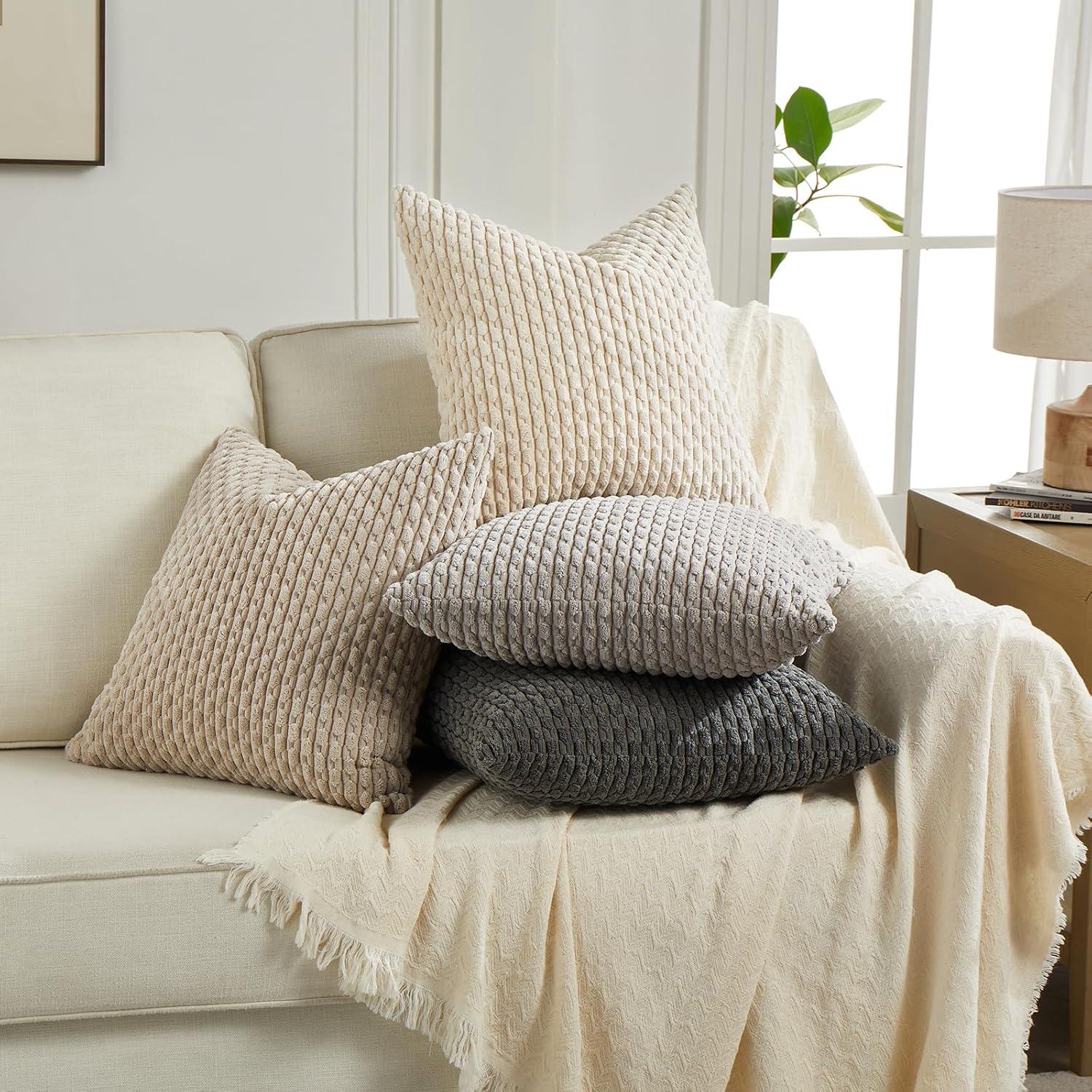 Houndstooth Cotton Blend Reversible Pillow Cover (Set of 4)