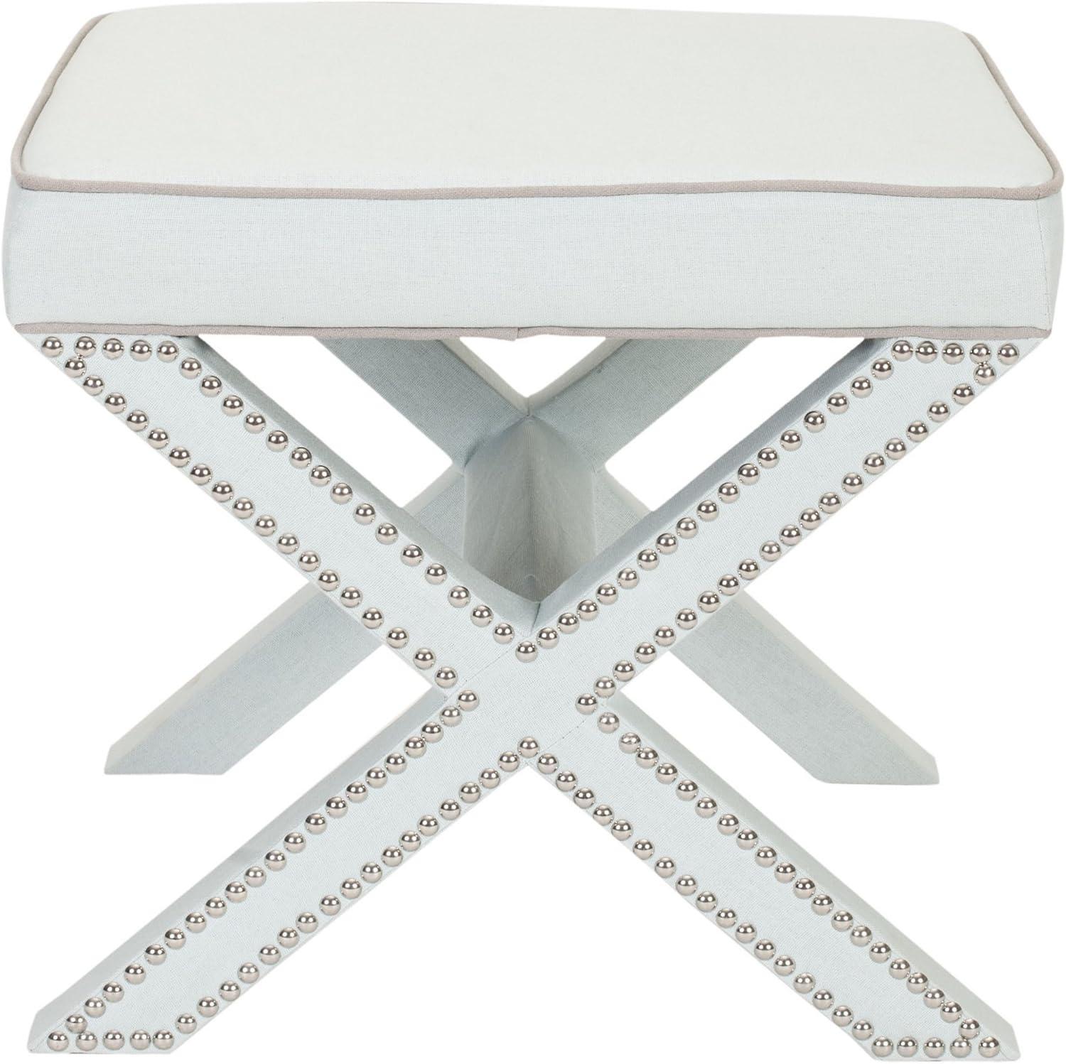 Palmer Ottoman with Nail Heads  - Safavieh