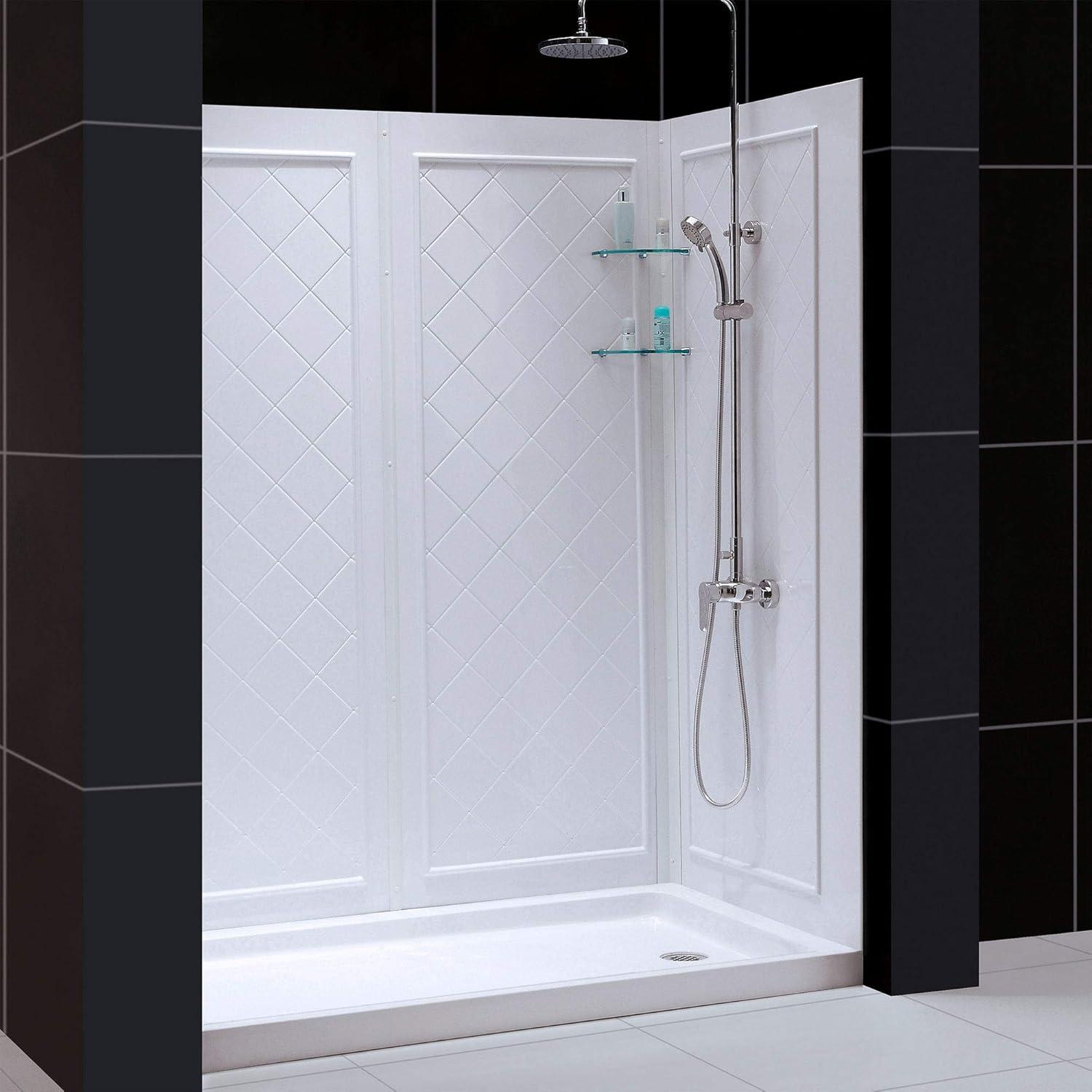 Infinity-Z 0" x 76.75" W Double Sliding Semi-Frameless Shower Enclosure