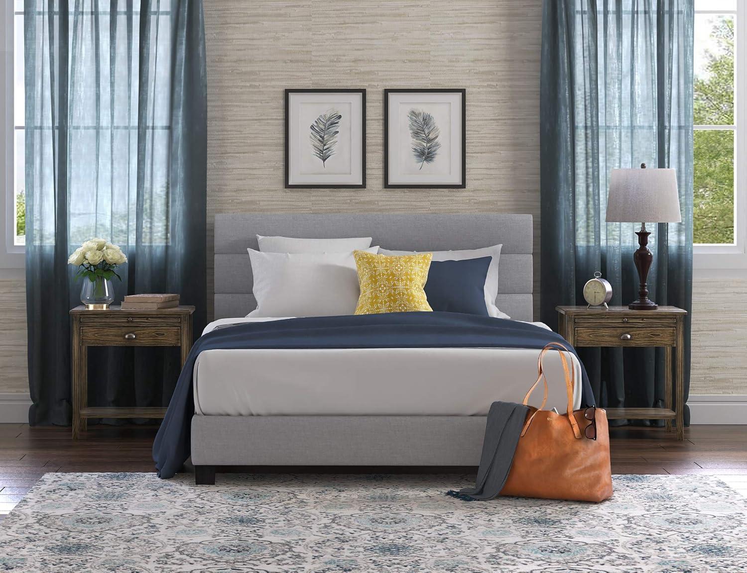 Hudson Upholstered Bed Gray - ClickDecor