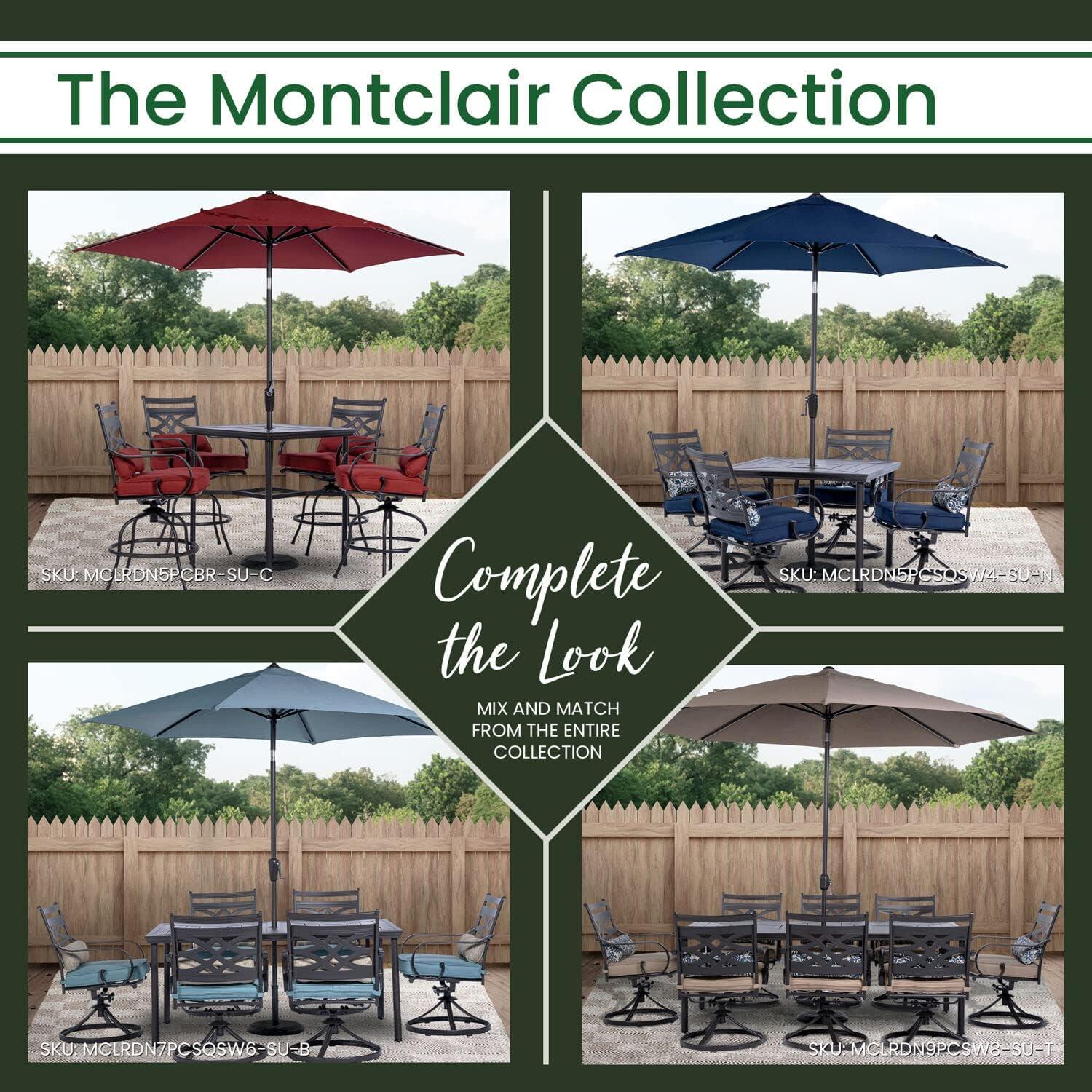 Hanover Montclair 11-Ft. Market Outdoor Umbrella in Ocean Blue