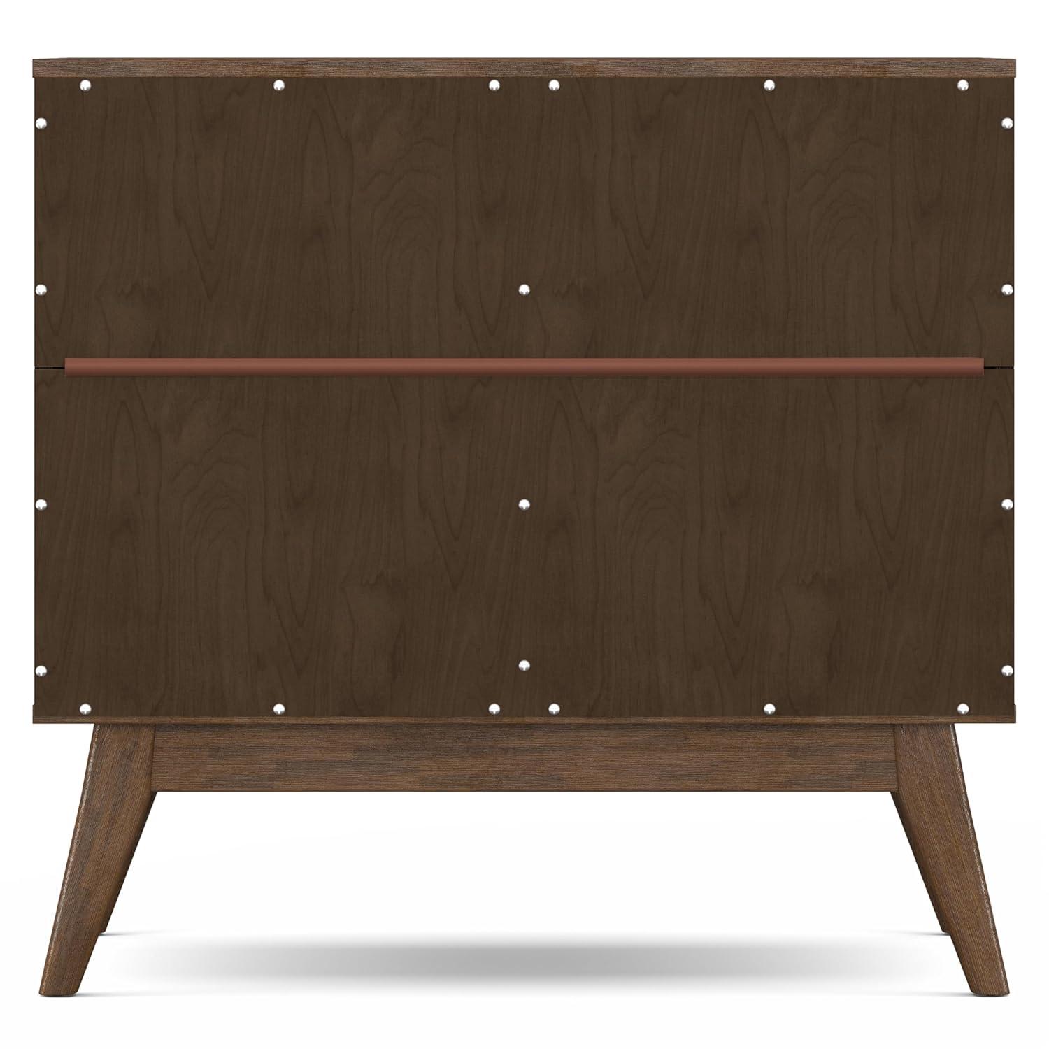 Simpli Home Clarkson 39"W Solid Acacia Mid-Century Tall Wine Rack Cabinet with Stemware Rack and 12-Bottle Storage