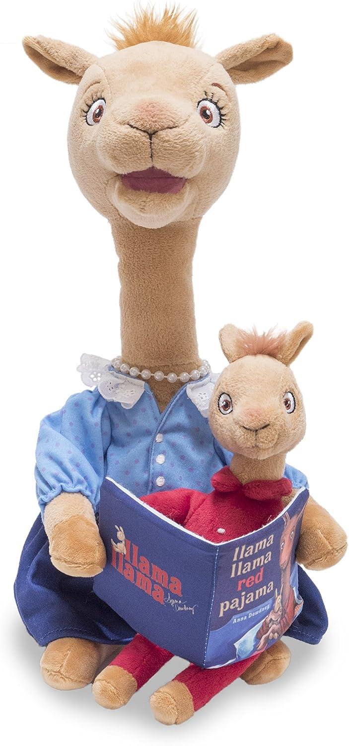 Cuddle Barn - Animated Mama Llama | Talking Stuffed Animal Plush Toy Recites Popular Children's Book Llama Llama Red Pajama by Anna Dewdney | Head and Mouth Moves, 14"