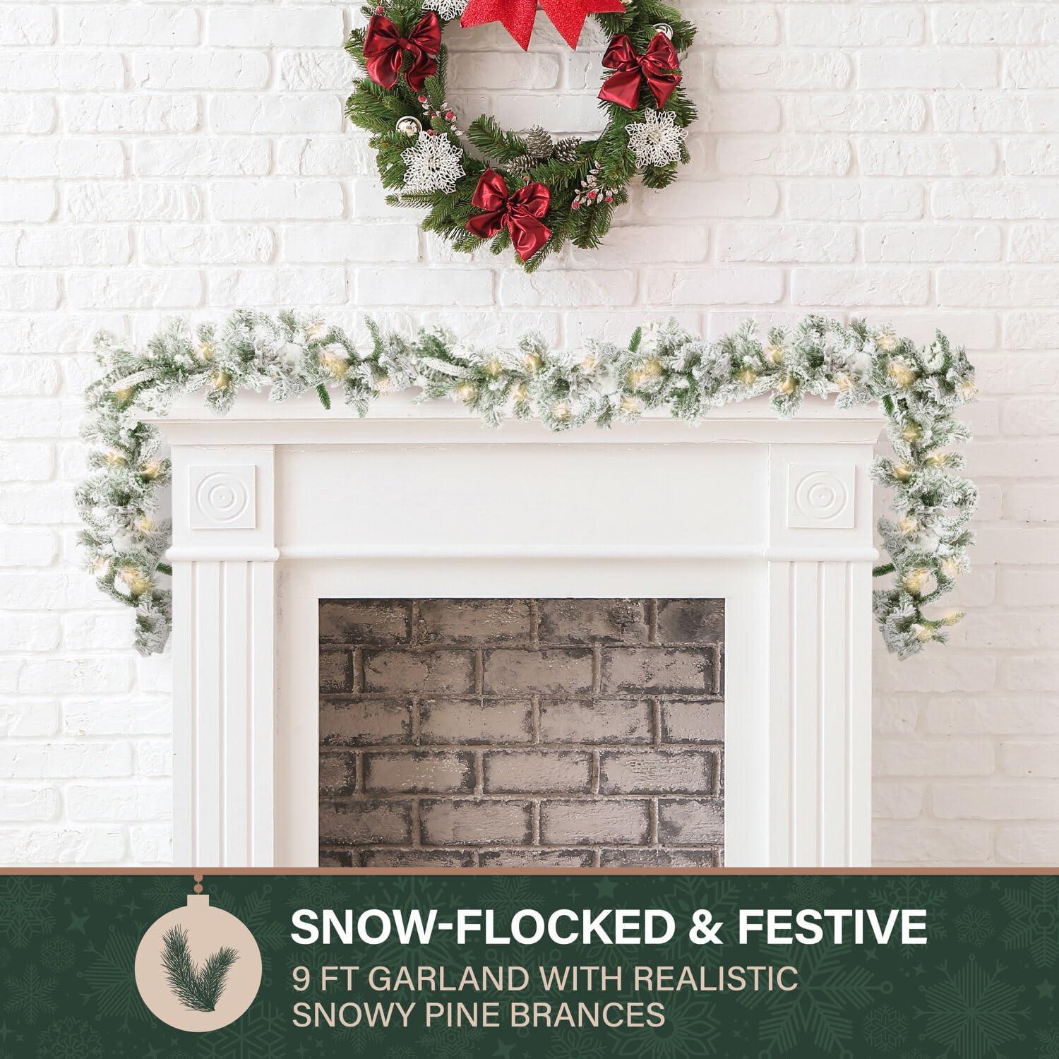 Fraser Hill Farm 108'' in. Lighted Faux Pine Garland