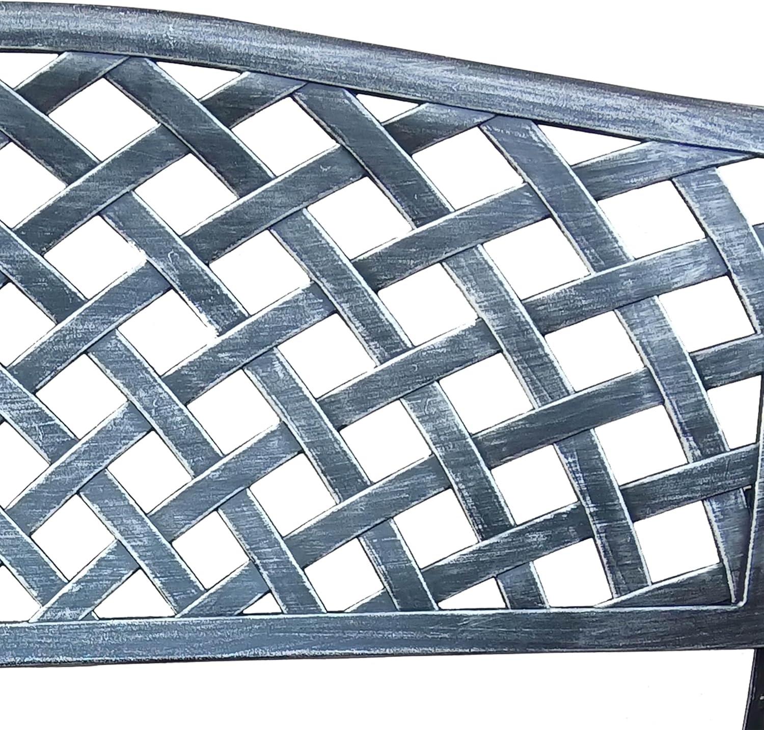 Modern Aluminum Patio Bench - Gray - Oakland Living