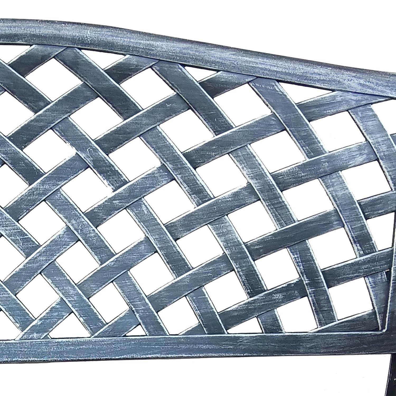 Modern Aluminum Patio Bench - Gray - Oakland Living