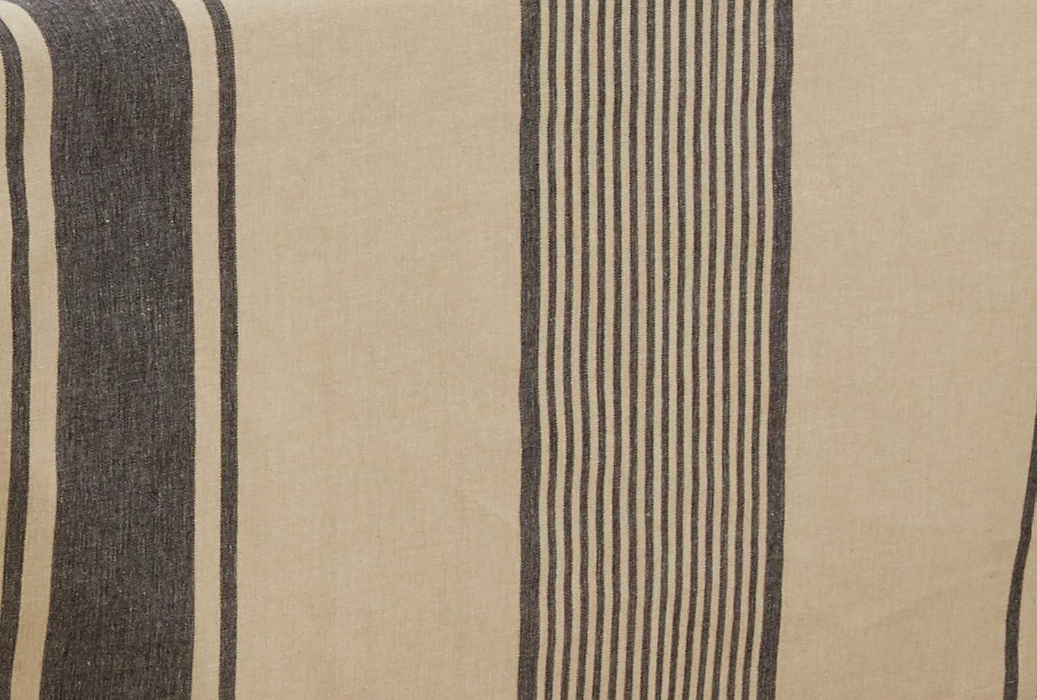 Saro Lifestyle Banded Design Farmhouse Tablecloth, Natural, 65" x 140"