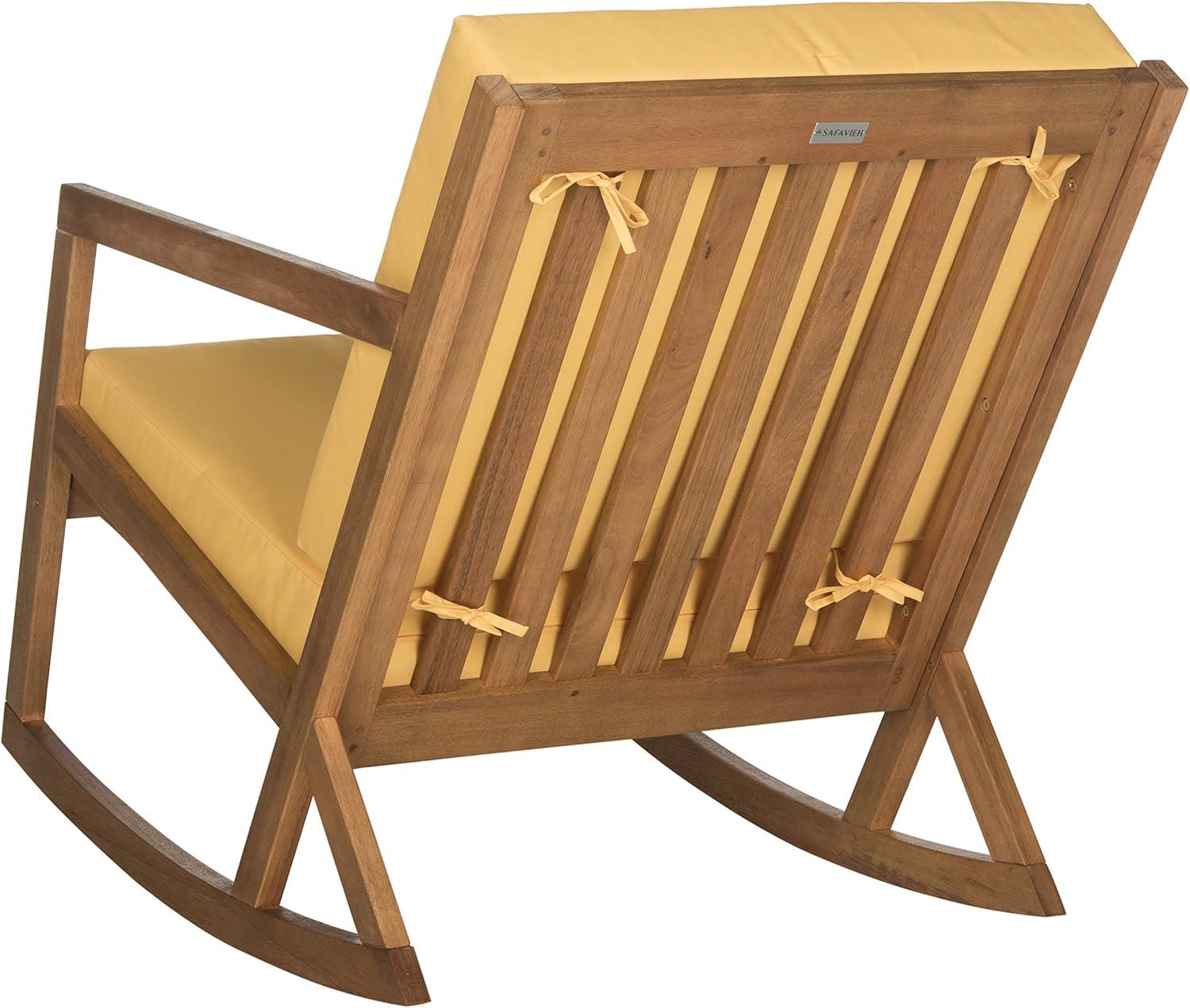 Vernon Rocking Chair Indoor/Outdoor - PAT7013 - Natural/Yellow - Safavieh