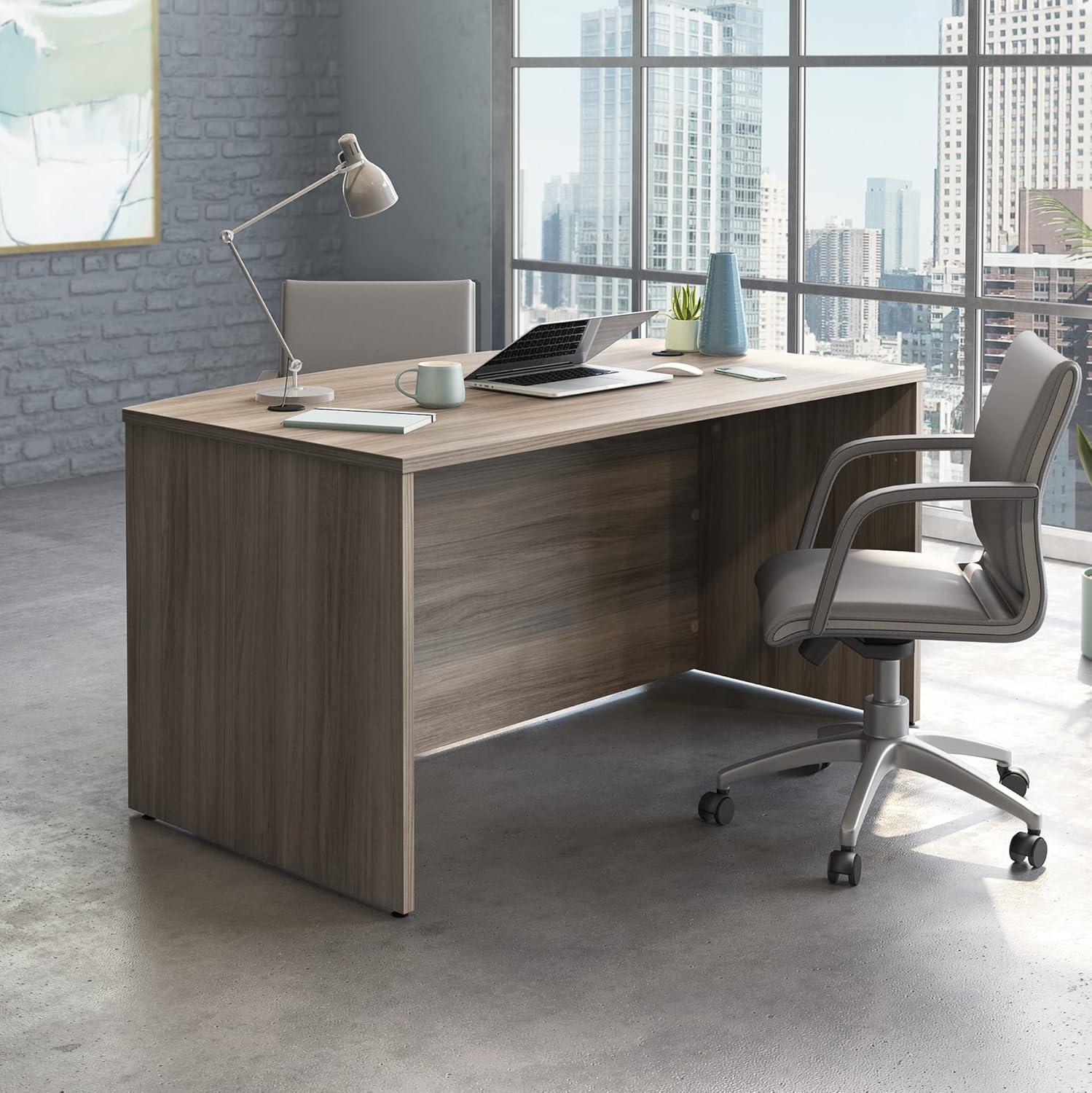 Hudson Elm 60'' Bowfront Executive Desk with Melamine Top