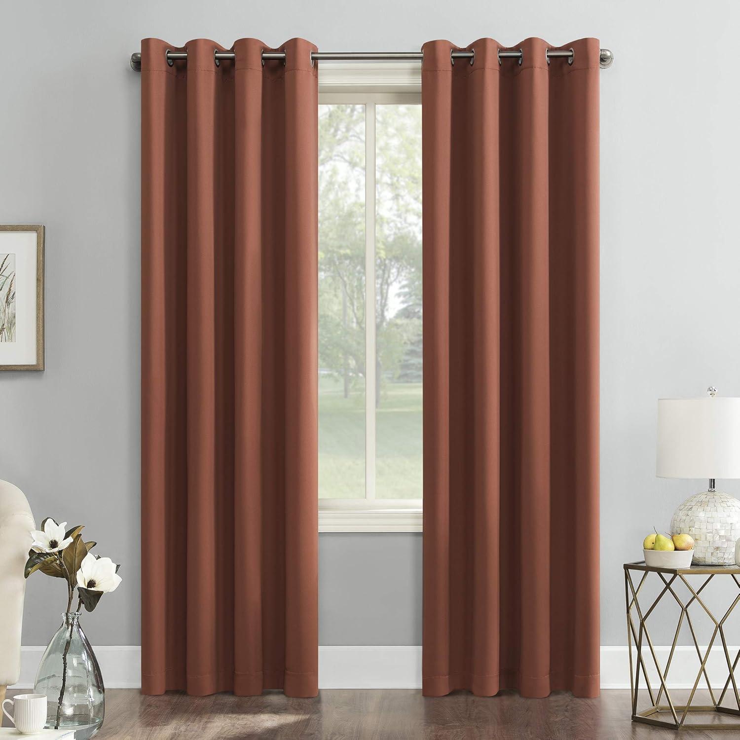 Sun Zero Blackout Kenneth Energy Saving Grommet Curtain Panel