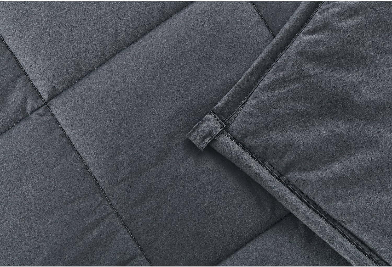 King Size Weighted Blanket | 80''x90'',20lbs | for Single or Double | Premium Cotton Material with Glass Beads | Dark Grey