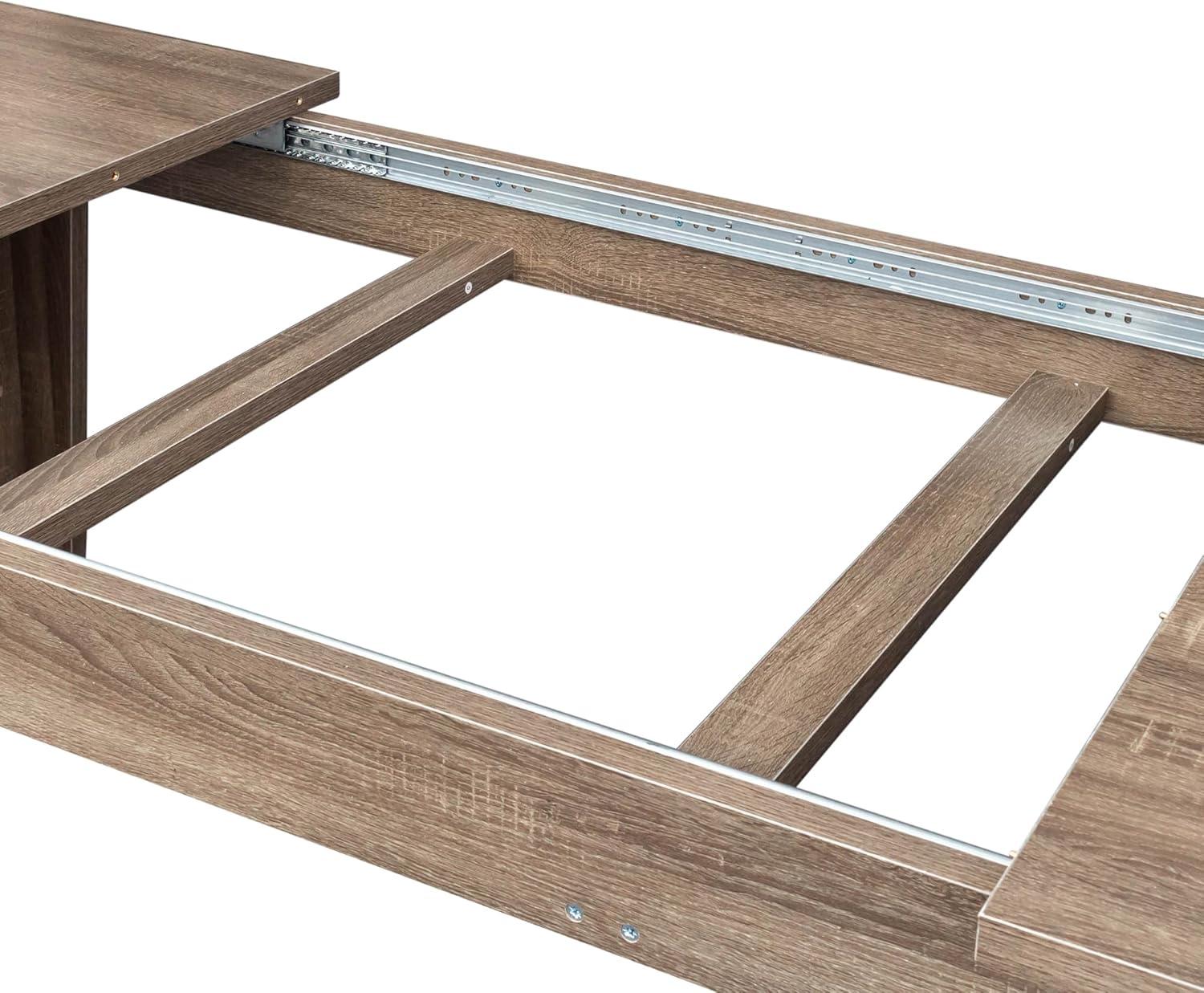 106.3" Wood Expandable Dining Table for 8-12 Person, Modern Extendable Dining Room Table Large Rectangle Dining Table with Leaf Extension Pedestal Dining Table for Dining Room Kitchen Dark Oak