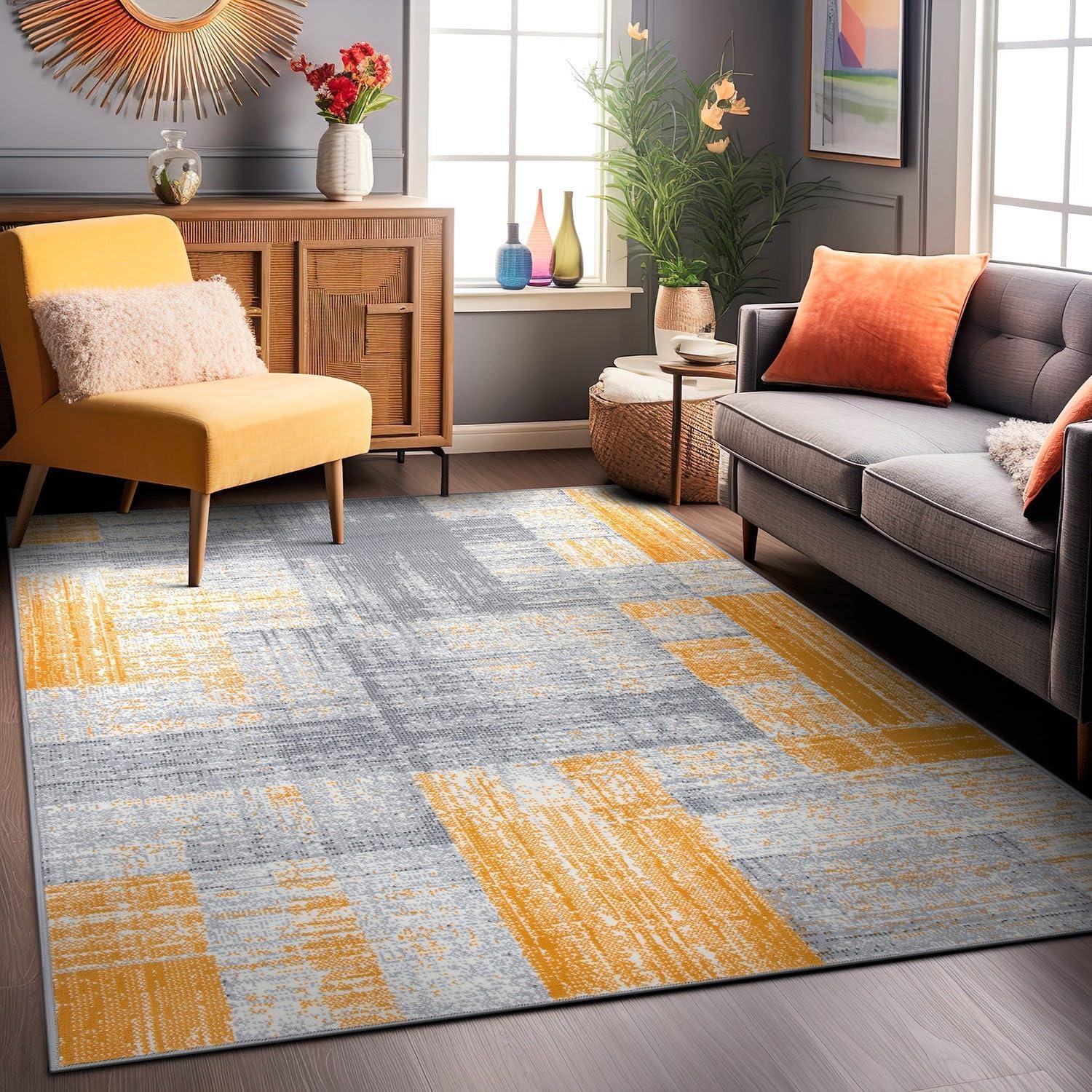 World Rug Gallery Contemporary Distressed Design Area Rug