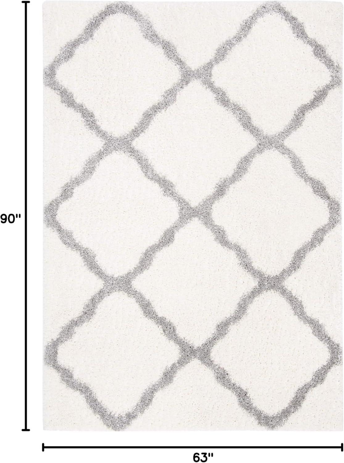 Parma Shag PMA521 Power Loomed Indoor Area Rug - 5'3"x7'6" - Cream/Grey - Safavieh