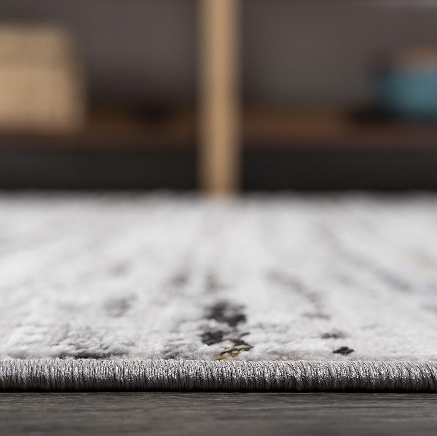 8'x10' Loom Modern Strie'  Area Rug, Gray/Black - JONATHAN Y