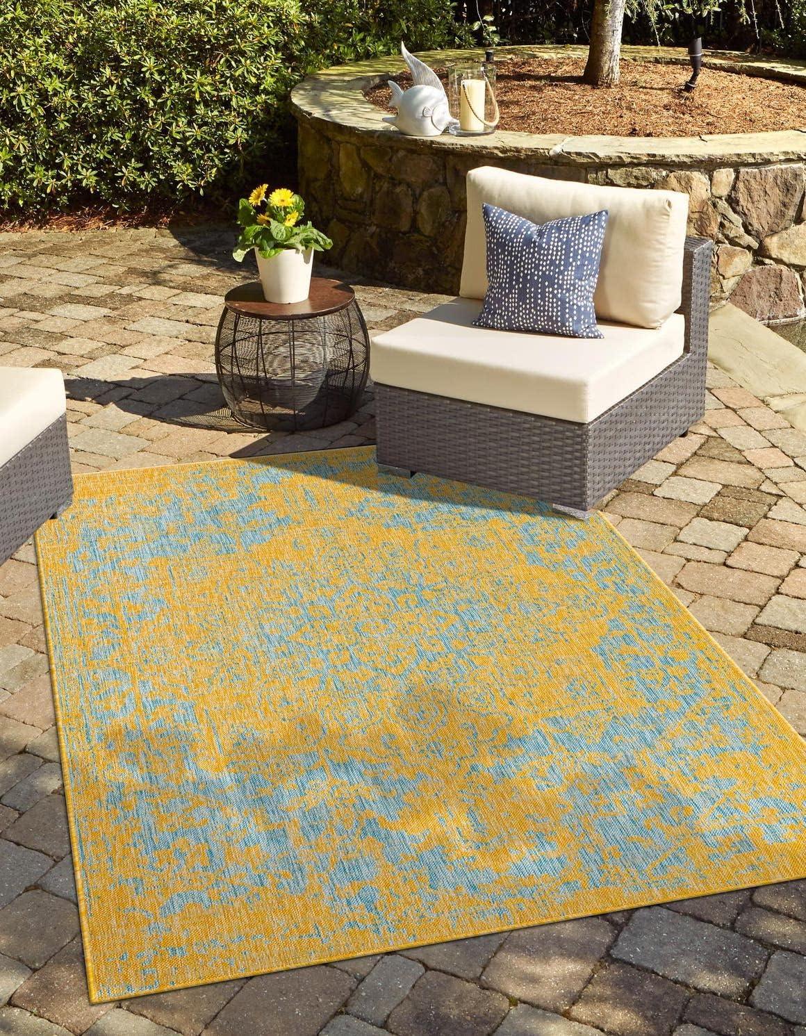 Jill Zarin Outdoor Dubai Medallion Woven Area Rug