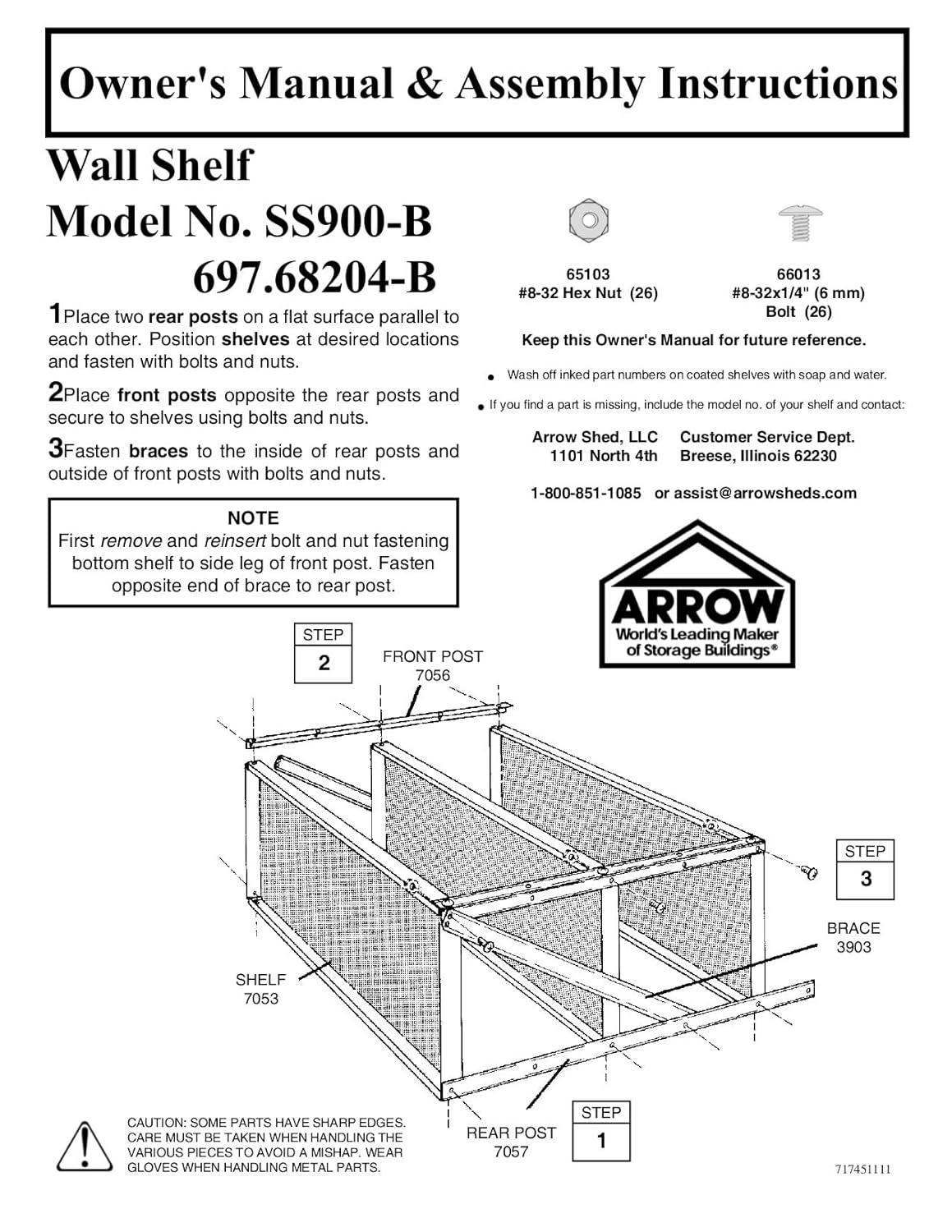 Arrow 3 Piece Metal Accent Shelf