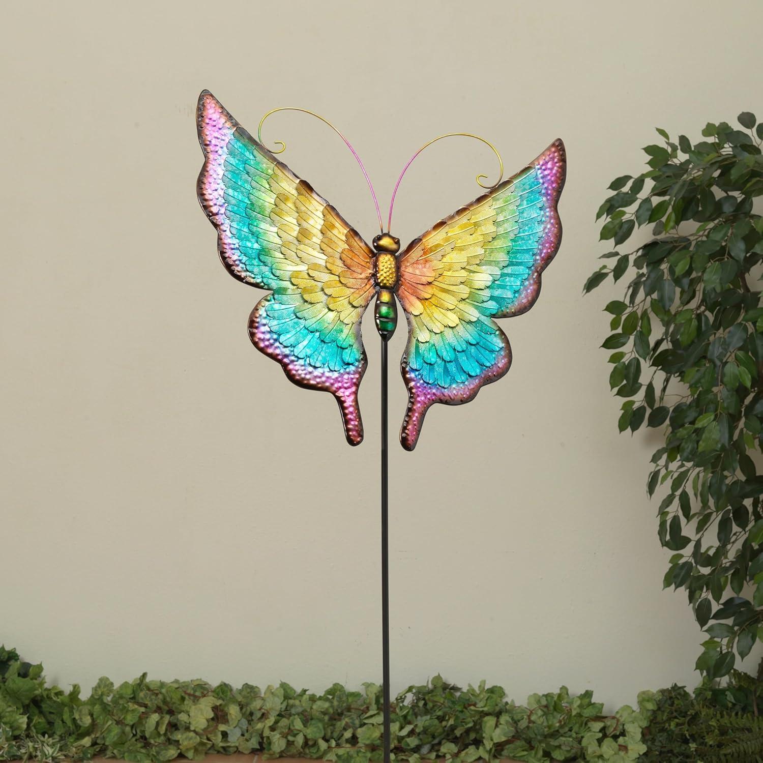 Gerson Company 59" H Metal Butterfly Yard Stake