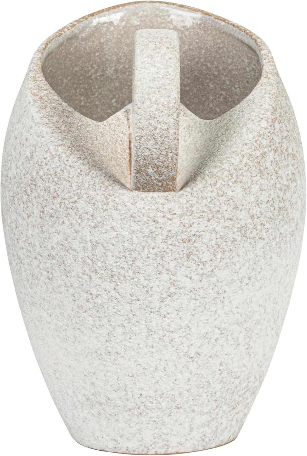 Bloomingville 9 Inches 82-Ounce Textured Stoneware Pitcher in Reactive Glaze, White