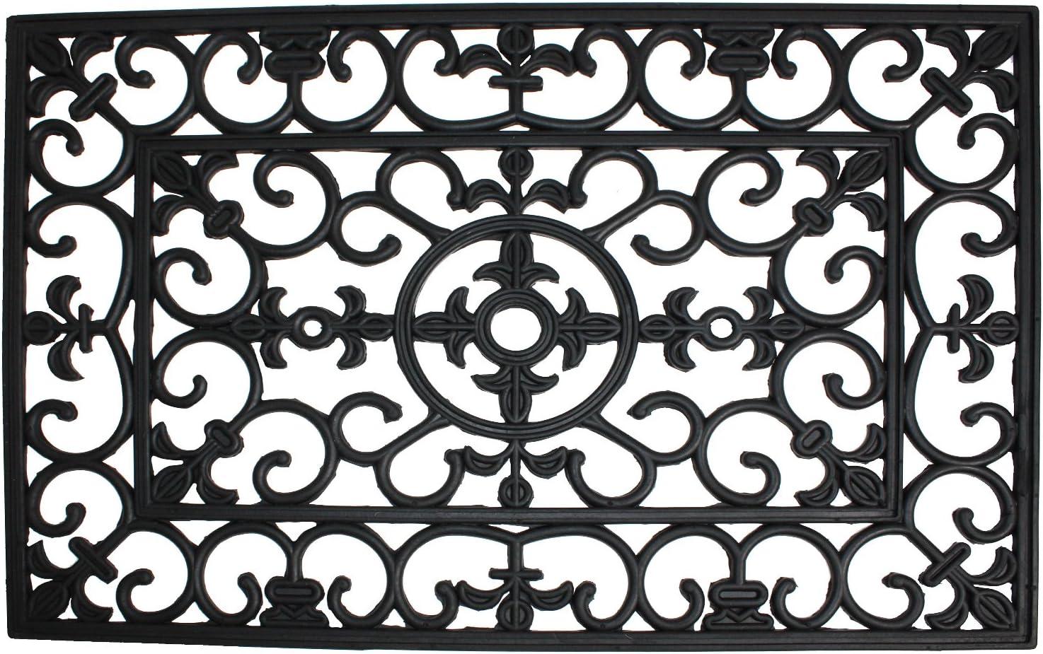 DII Rubber Doormats Collection All Weather, 24x36", Wrought Iron