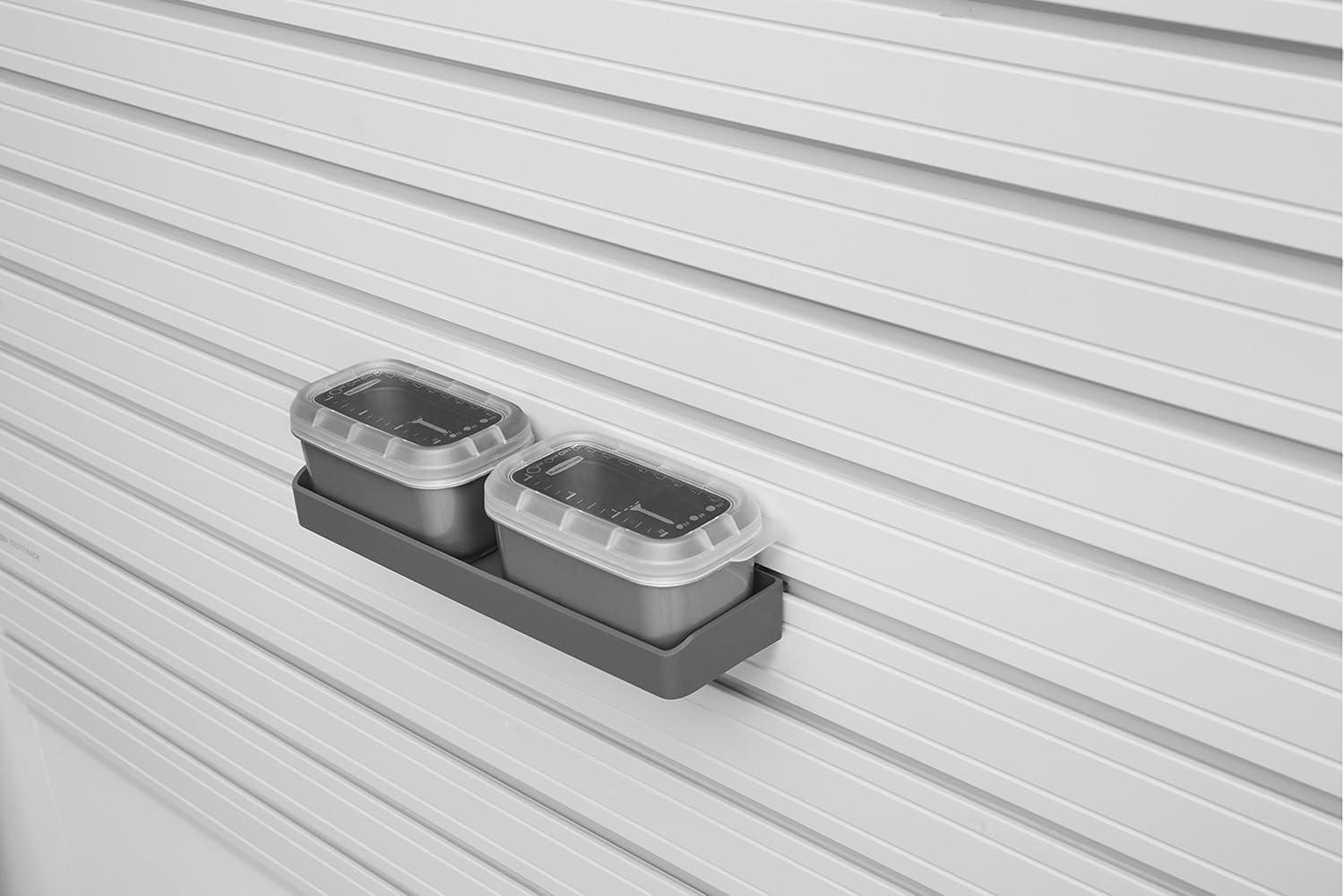 Rubbermaid Garage FastTrack Wall Bench Blox Bin (2-Pack), Gray