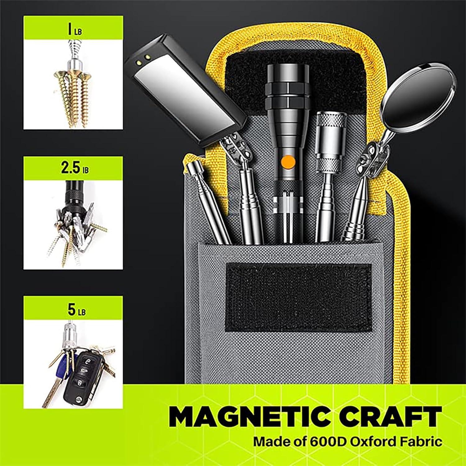 Telescoping Magnetic Pickup Tool with Strong Pull Force: Non-Slip Extendable Magnet Pickup Tool: Telescopic Magnetic Pick-Up Tool with Extra Strong Magnet: Extendable Magnet Stick (Yellow)