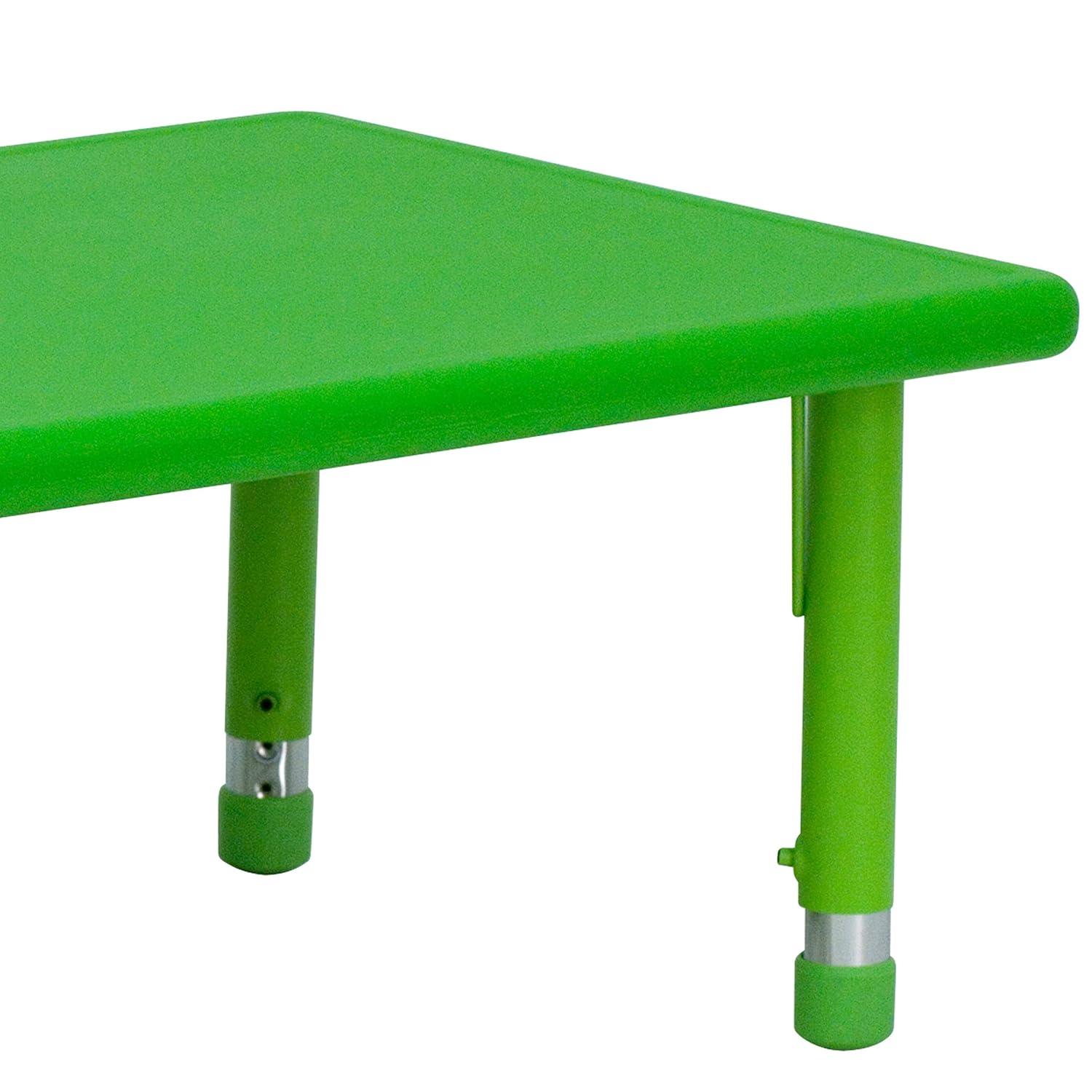 Emma and Oliver 24"W x 48"L Natural Plastic Adjustable Activity Table - School Table for 6
