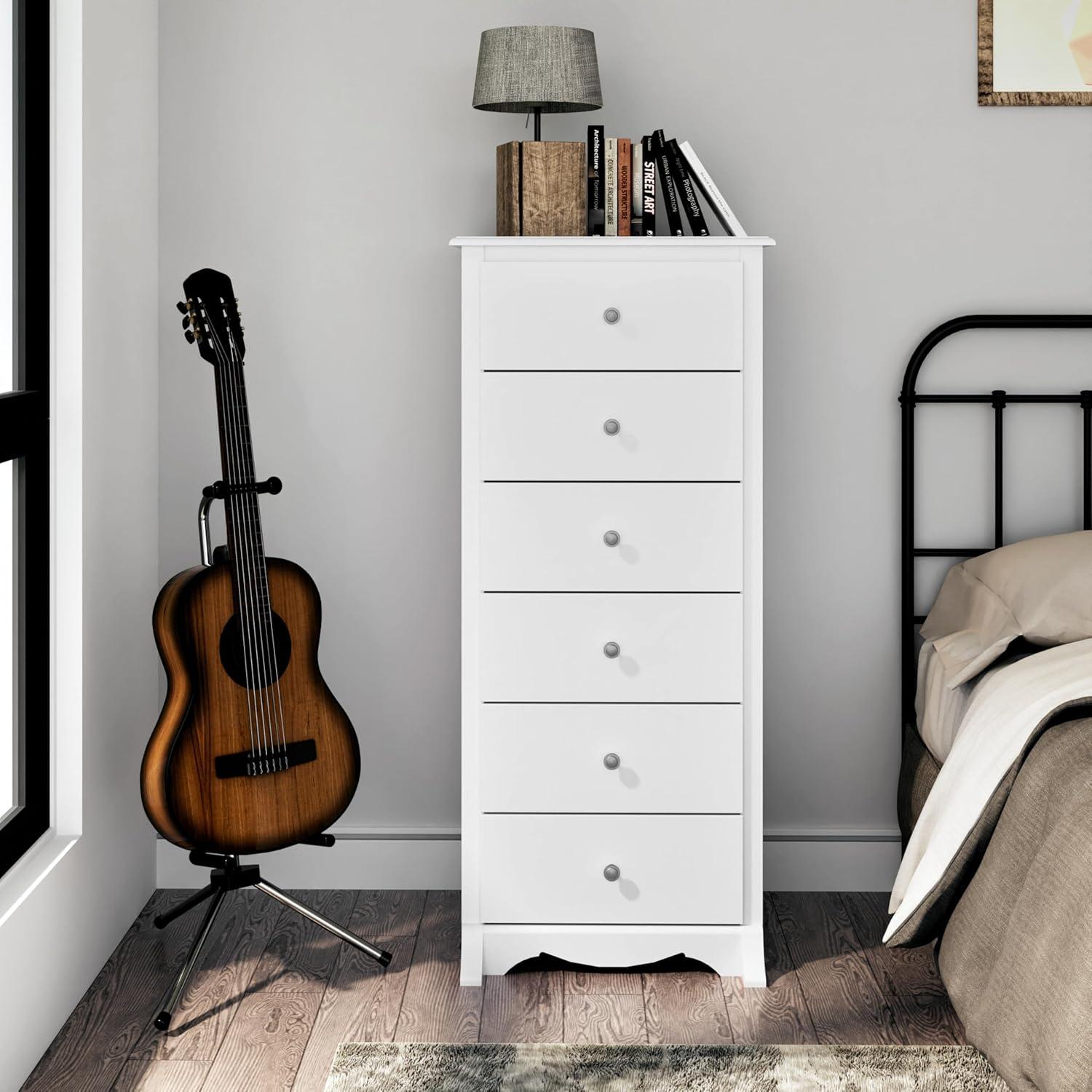 53" Monterey Vertical Dresser White - Prepac: Bedroom Storage, 6-Drawer Lingerie Chest