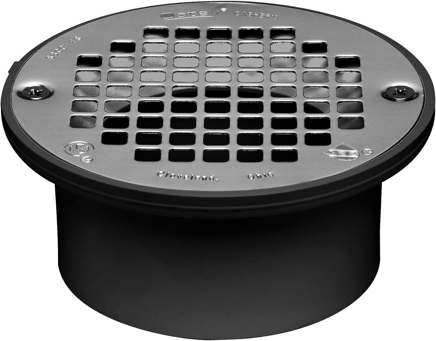 Black ABS Floor Drain with Stainless Steel Strainer