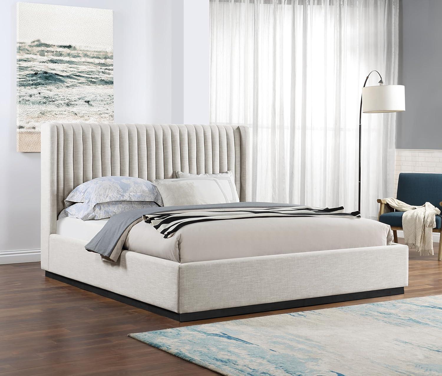 Chamblis Upholstered Wingback Bed