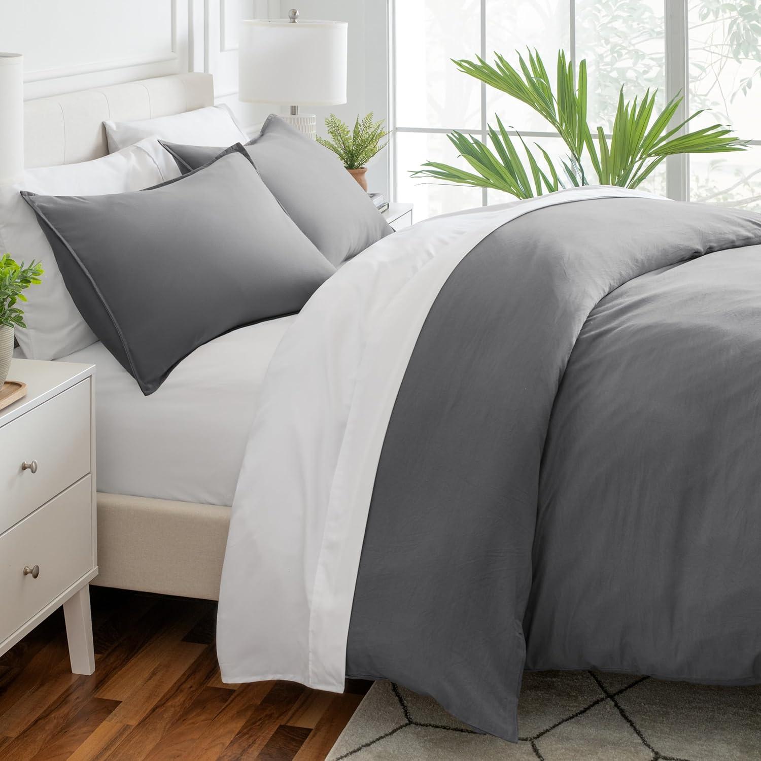 Bare Home Washed Microfiber Duvet Cover Set