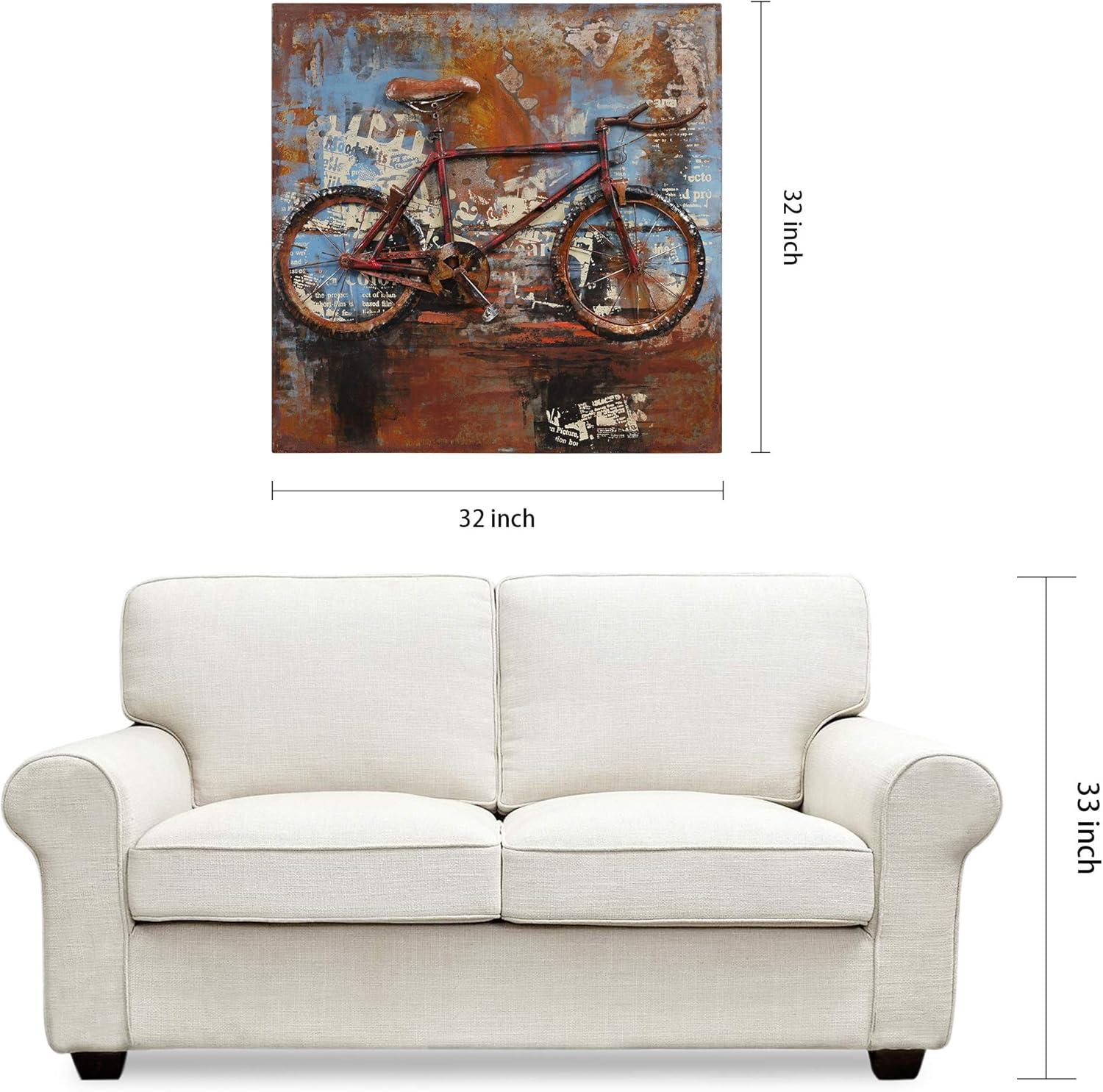 Empire Art Direct  Primo Mixed Media Hand Painted Iron Wall Sculpture - Biking