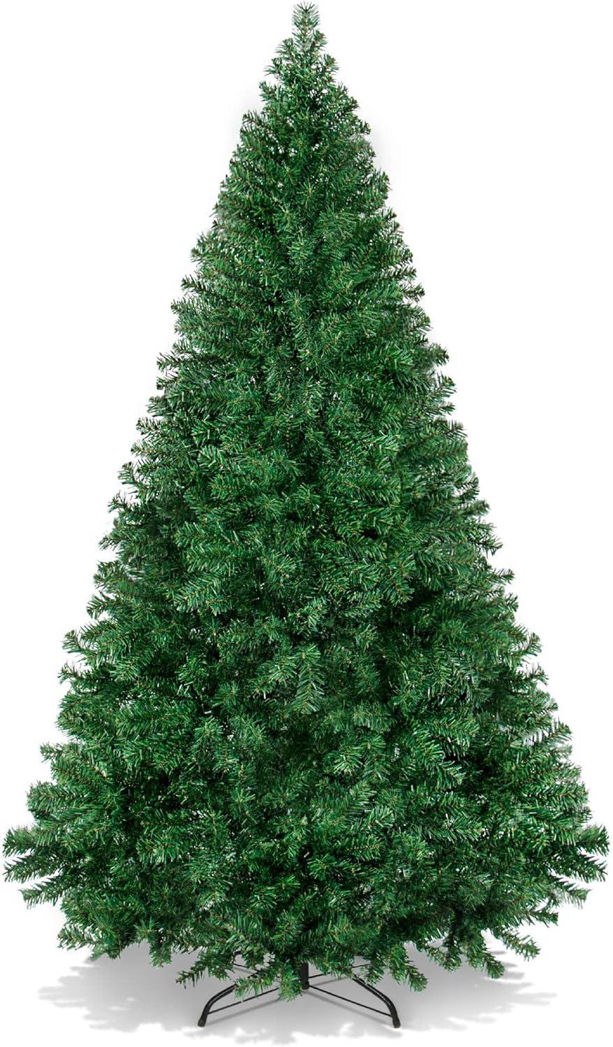 SUGIFT 6ft Premium Artificial Christmas Tree Pine Hinged Xmas Tree W/1000 Branch Tips & Metal Stand