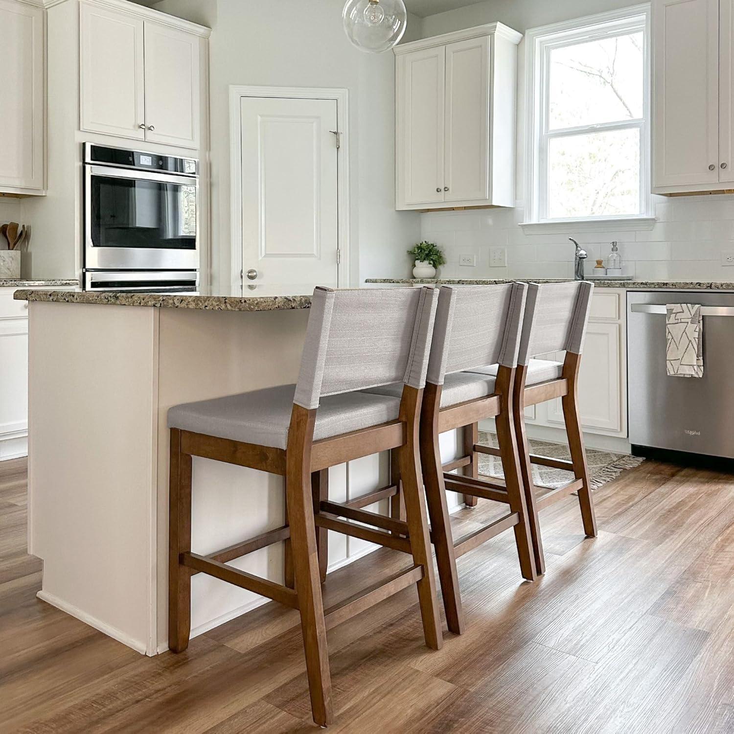 Nathan James Linus Set of 2 Counter Height Barstools Gray