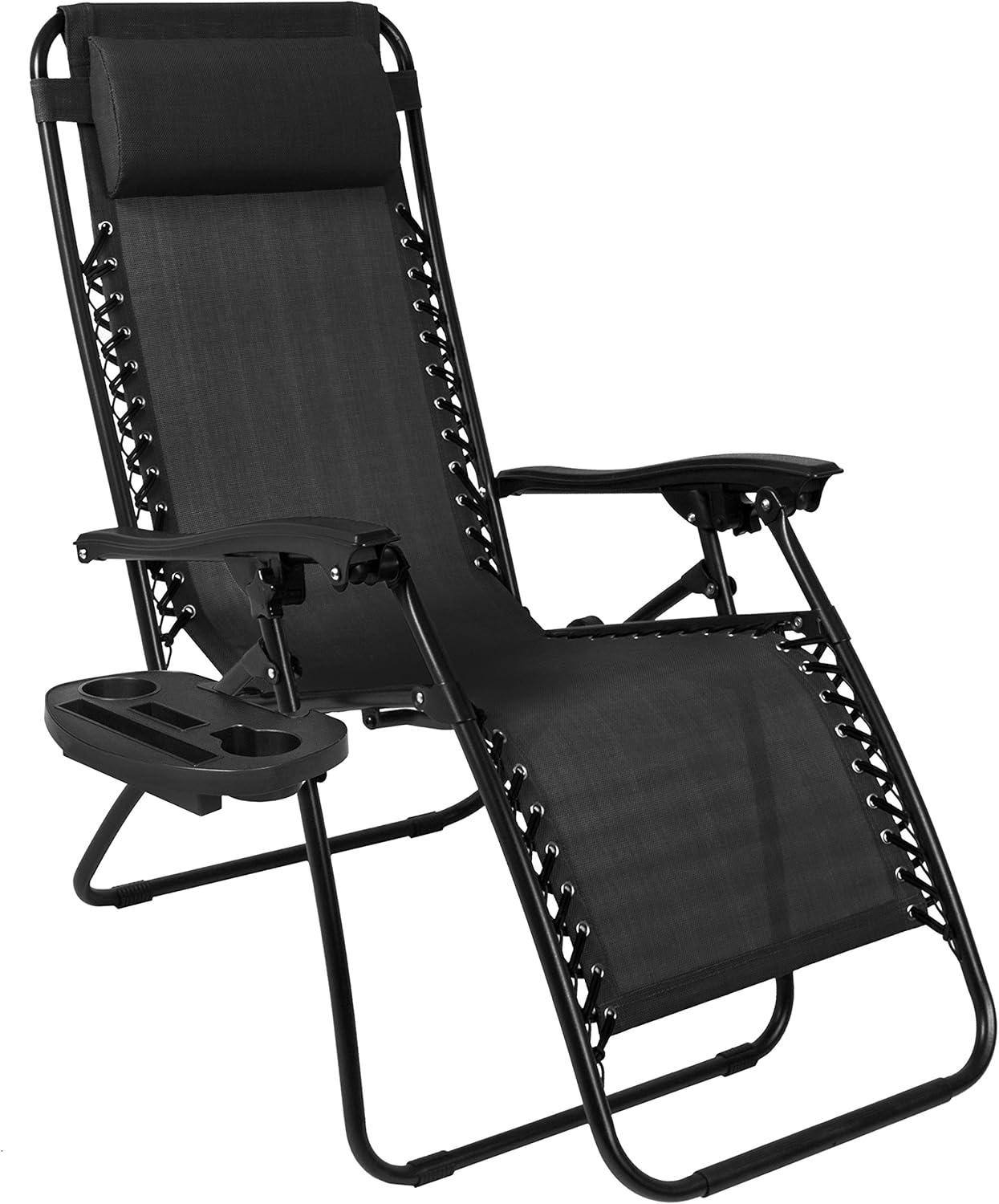 Best Choice Products Set of 2 Zero Gravity Lounge Chair Recliners for Patio, Pool w/ Cup Holder Tray