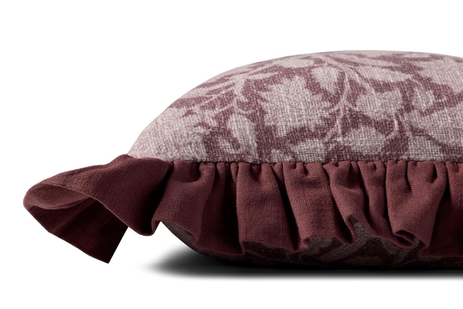 Kathleen Pillow by Chris Loves Julia x Loloi - Wine / 18" x 18" / Polyester