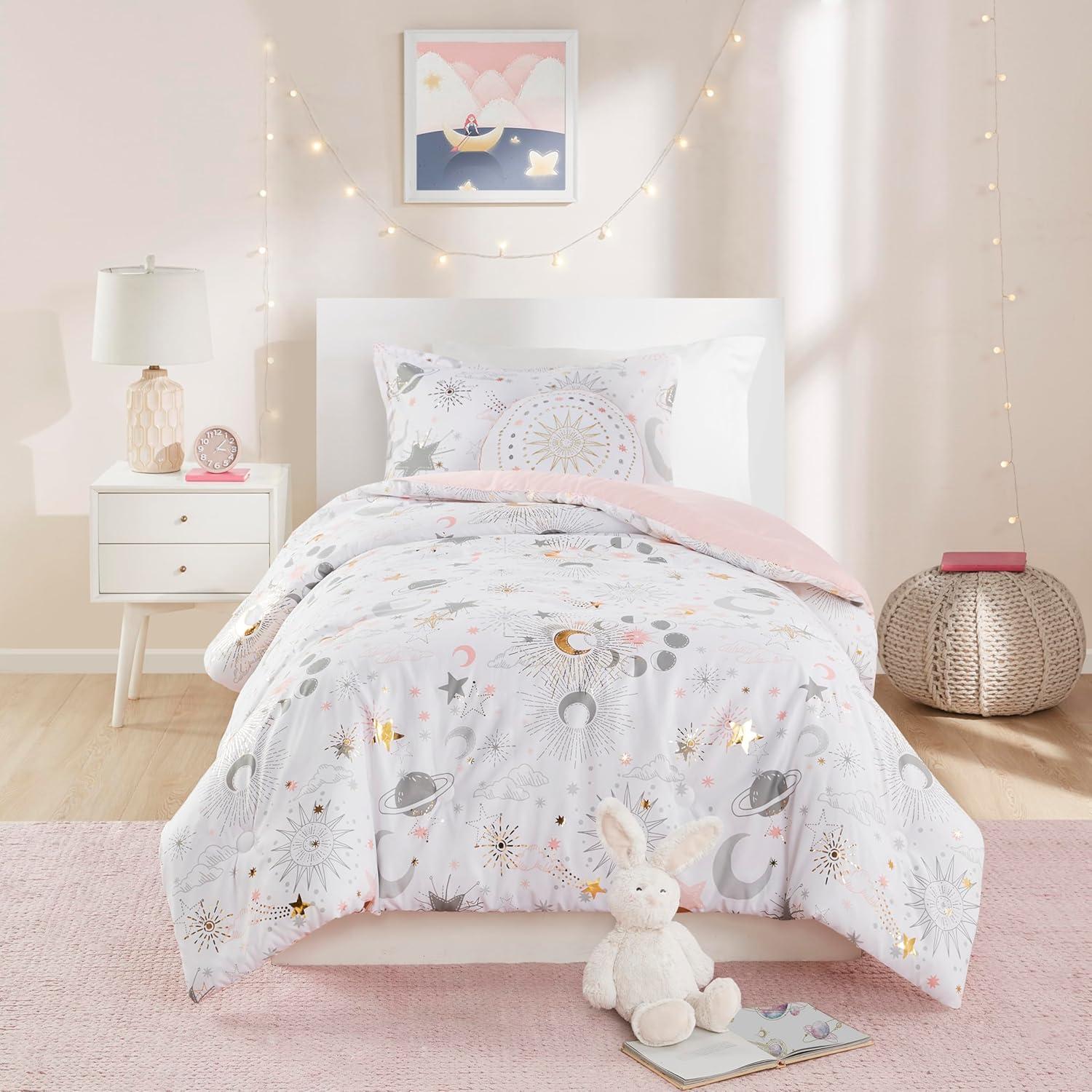 Intelligent Design Kids Celia Starry Sky Metallic Print Comforter Set