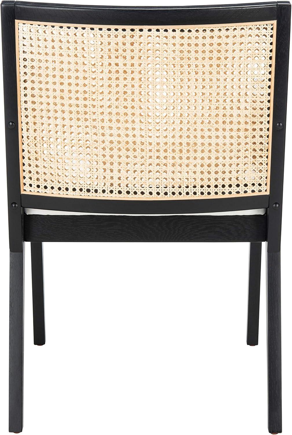 Malik Coastal Chic Black and Natural Rattan Arm Chair