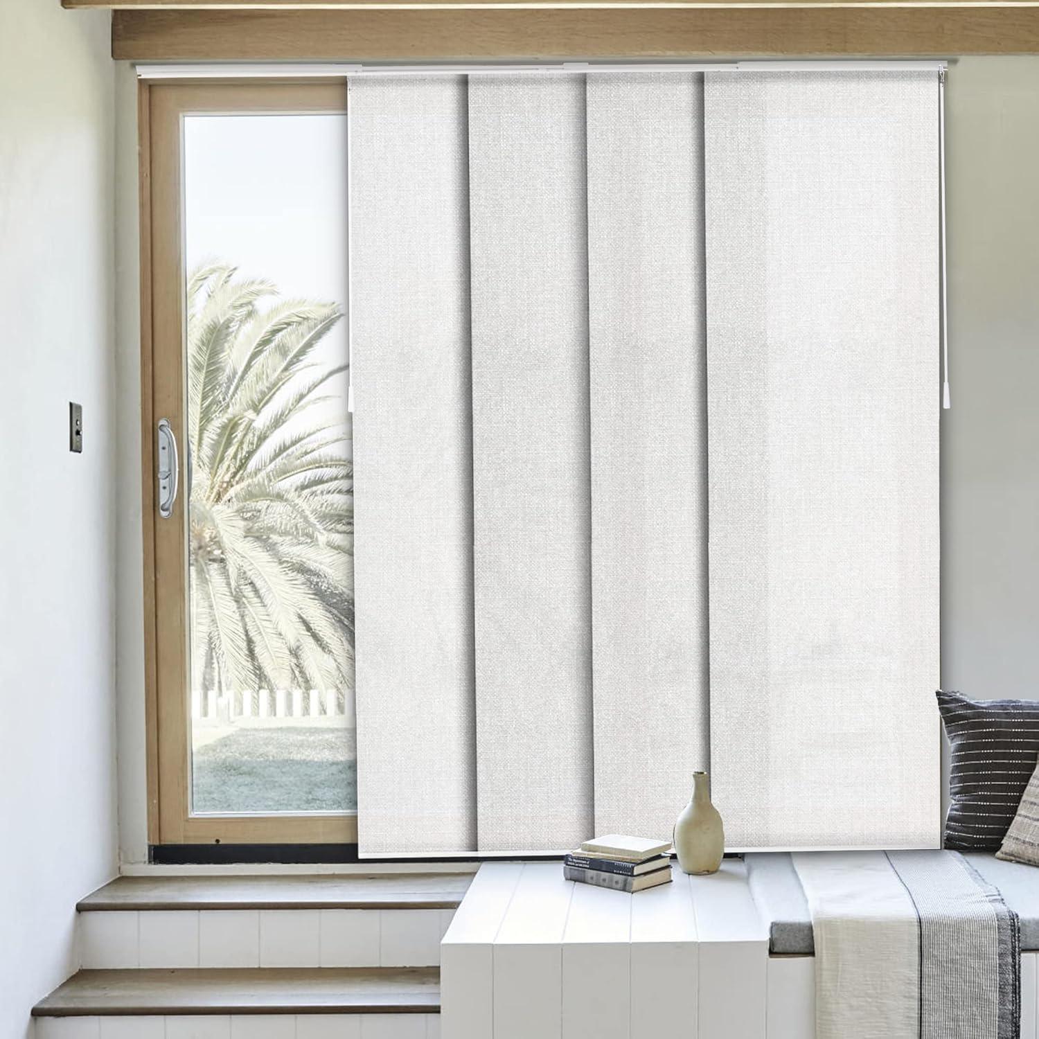 86"x96" Chicology Light Filtering Panel Track Curtain Blind Ballroom White