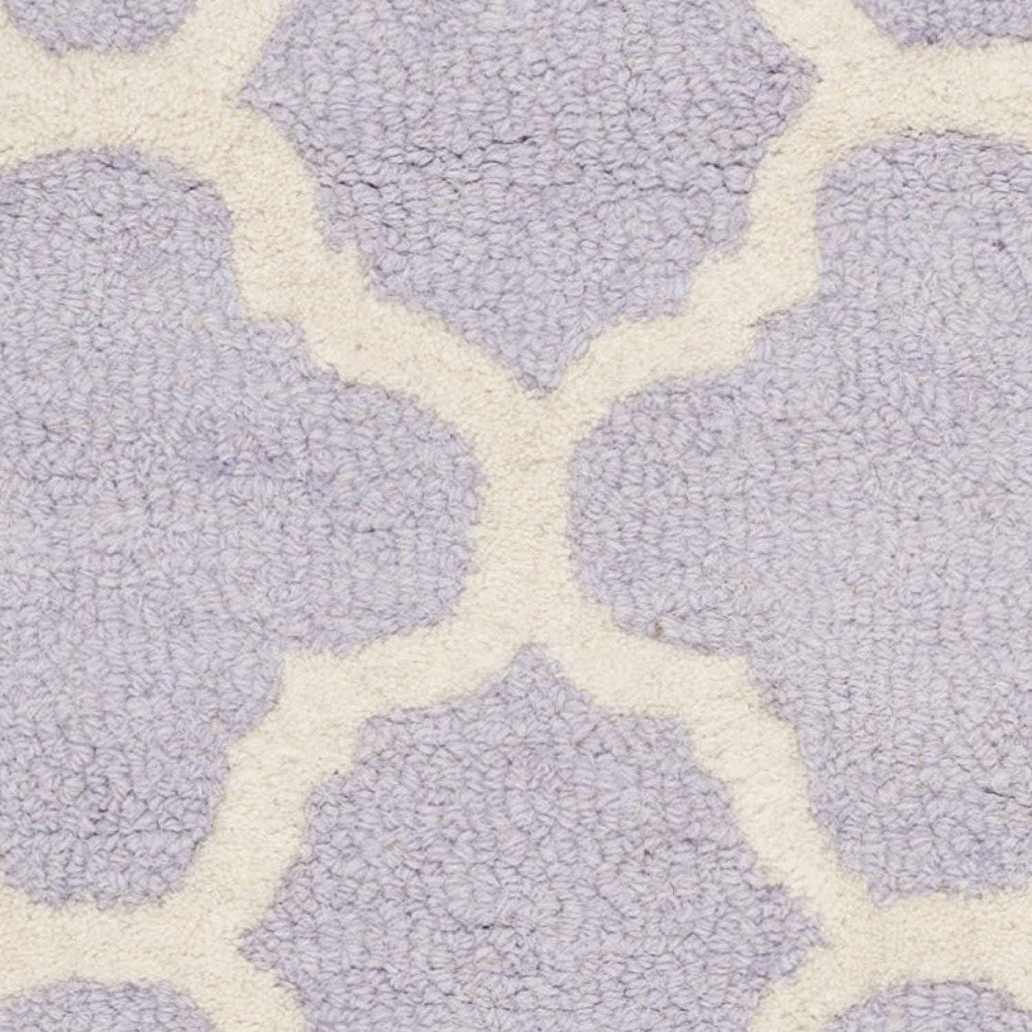 Hand-Tufted Elegance Wool Area Rug in Lavender & Ivory, 3' x 5'