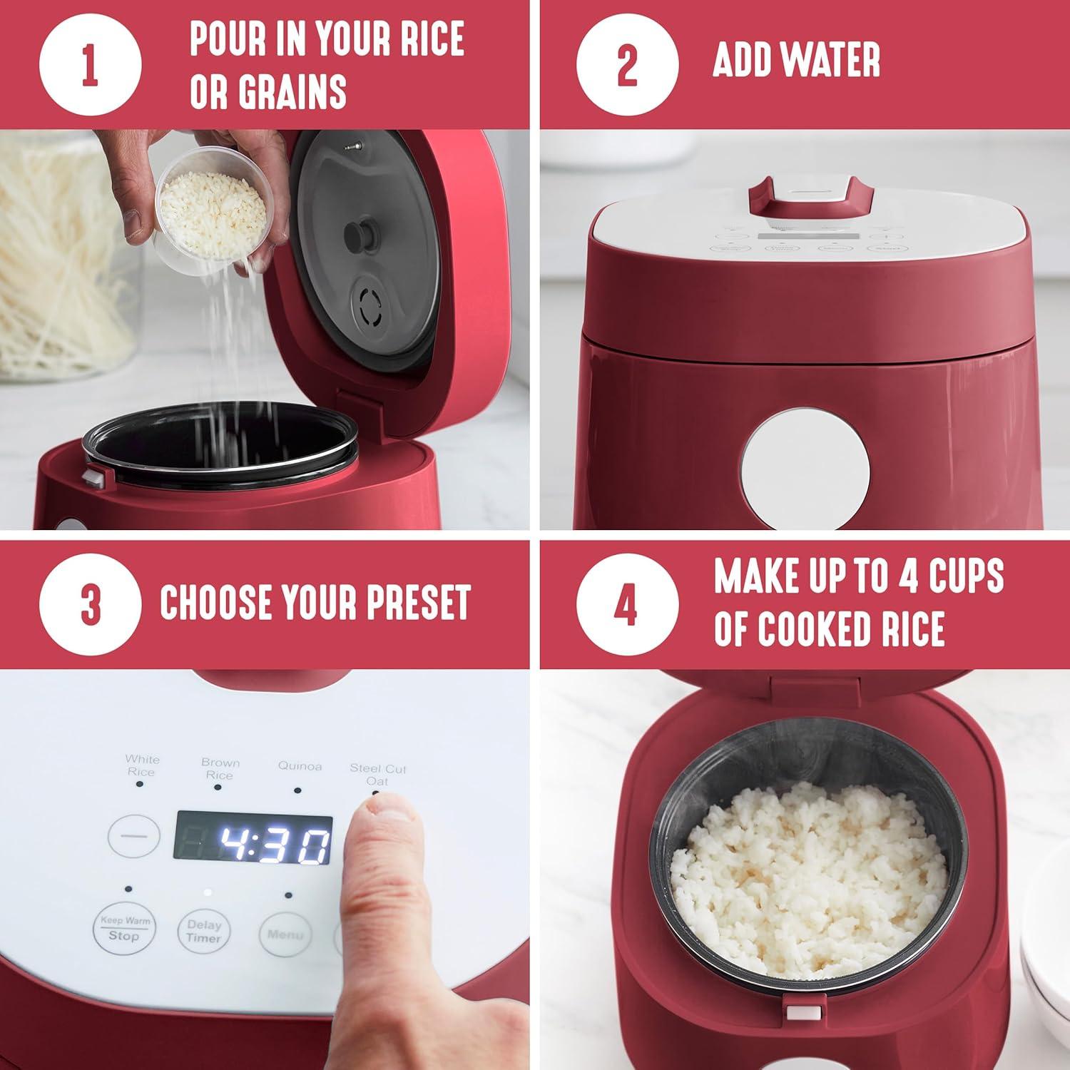 GreenLife Rice Cooker | Red