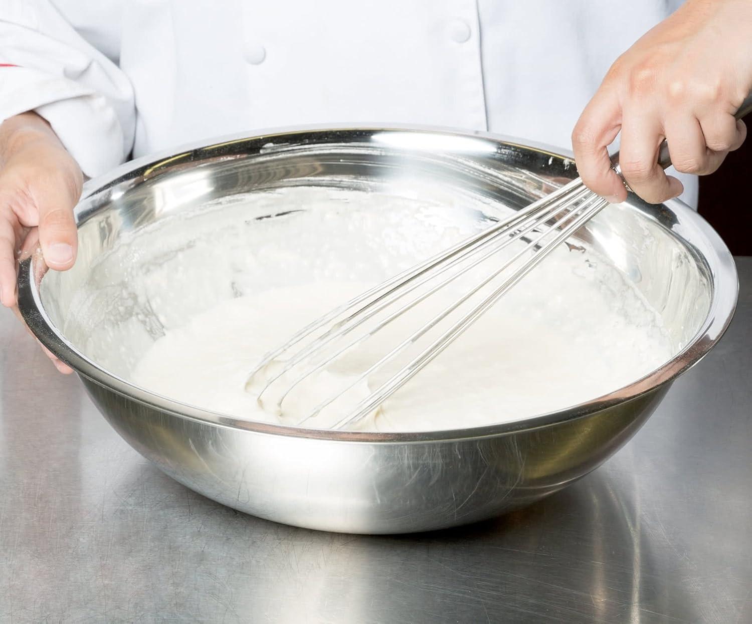 Stainless Steel Nesting Mixing Bowl Set with Flat Base, 4-Piece