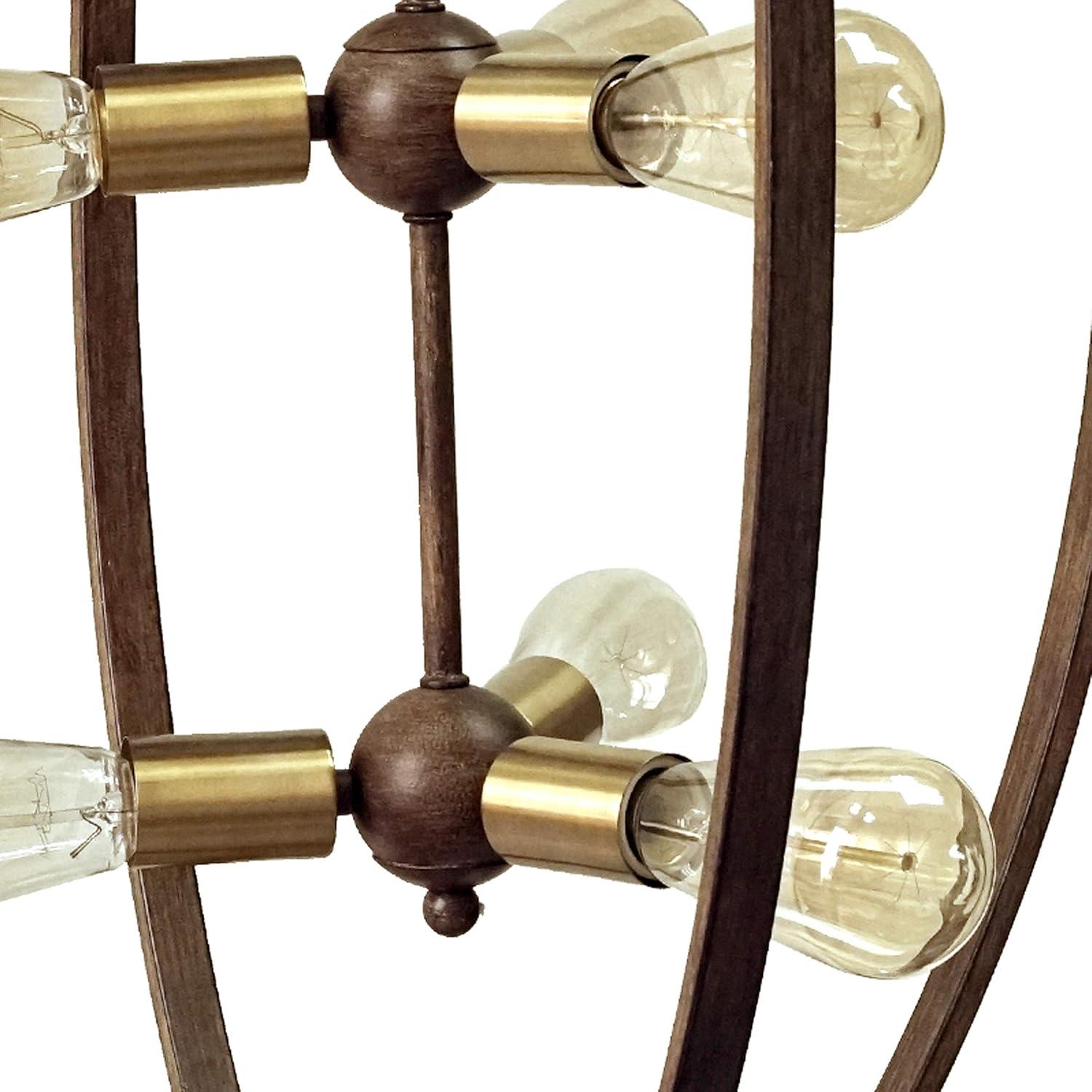 Taos Modern Distressed Brass 9-Light Adjustable Orb Chandelier